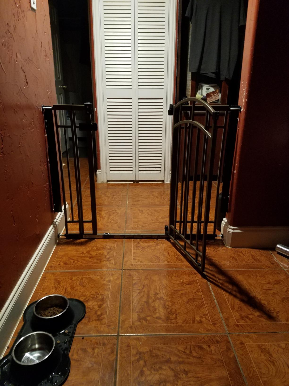 Ingenuity Multi-Use Decorative Extra Tall Walk-Thru Baby Gate, Fits Openings 28.5-48 Inch (Pack of 1), Black Metal, for Doorways and Stairways, 36' Tall Baby and Pet Gate, Black, One Size customer photo 2