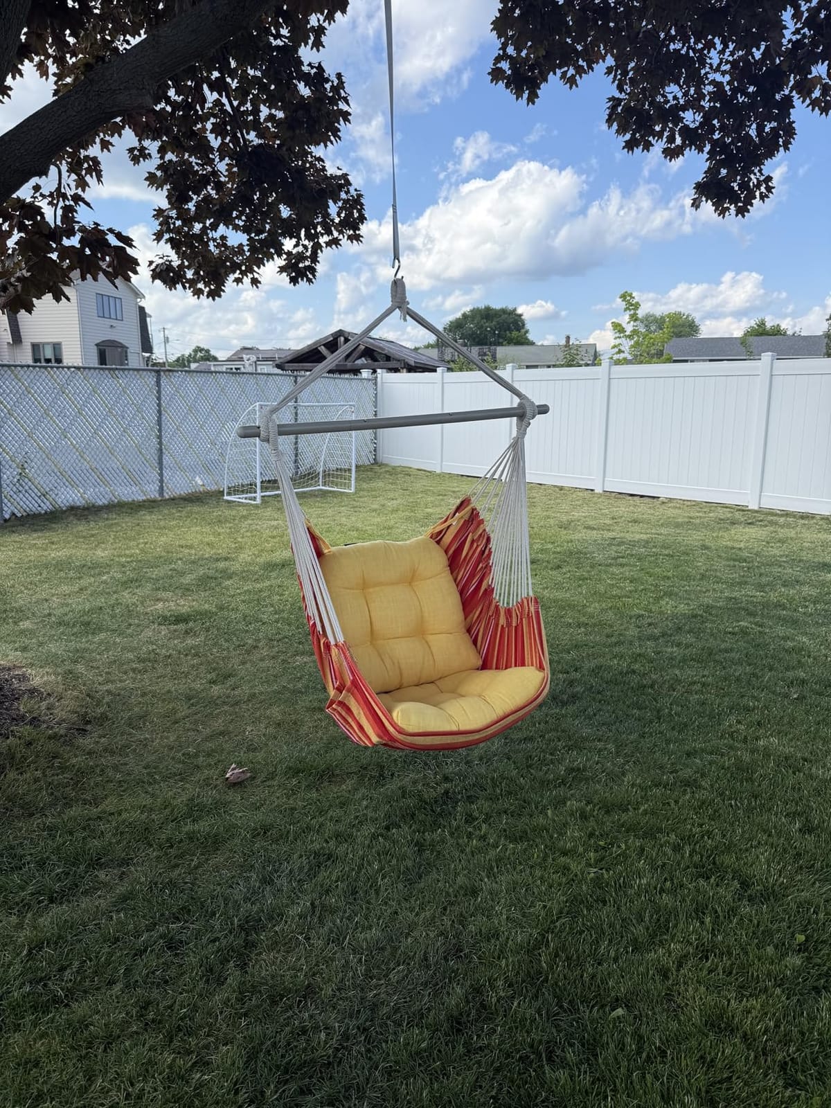 ADVOKAIR Hammock Chair Swing 500lbs Steel Bar Multi-Size Bedroom & Porch | Anti-slip Rings, Adjustable Strap and S-hook, Easy Assembly, Indoor & Outdoor customer photo 2