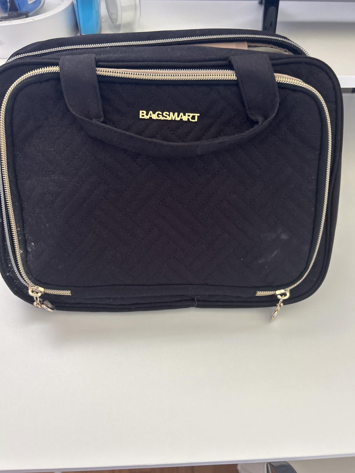 BAGSMART Toiletry Bag Hanging Travel Makeup Organizer with TSA Approved Transparent Cosmetic Bag Makeup Bag for Full Sized Toiletries, Medium-Black customer photo 2