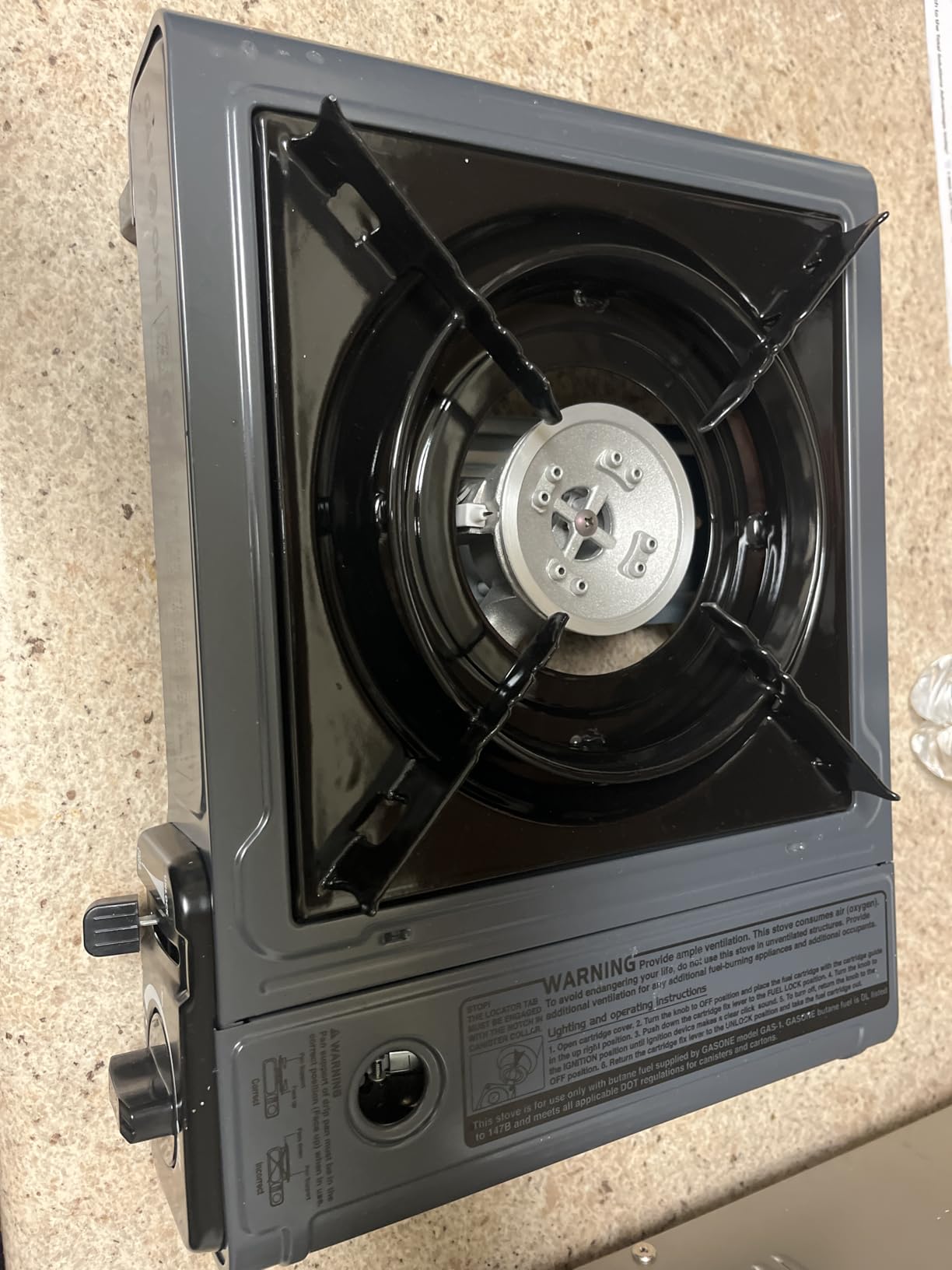 Gas One Portable Butane Camping Stove with Case: Automatic Ignition, Precise Heat Control - Camping & Tailgating and Outdoor Cooking customer photo 1