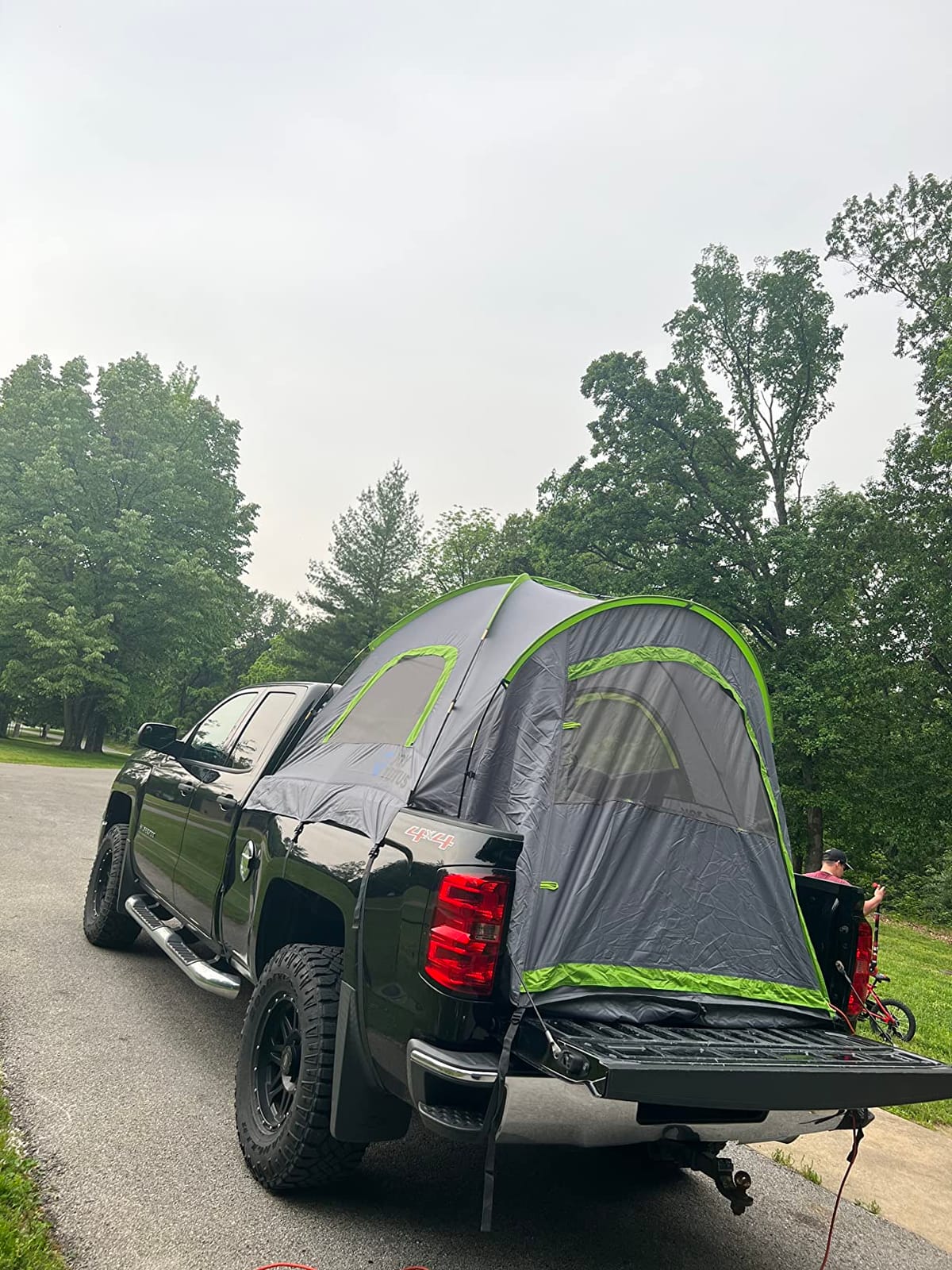 JOYTUTUS Pickup Truck Tent 2.0, Waterproof PU2000mm Double Layer for 2 Person, Portable Truck Bed Tent with Rainfly, 5.5'-5.8' Camping Preferred - Green customer photo 1