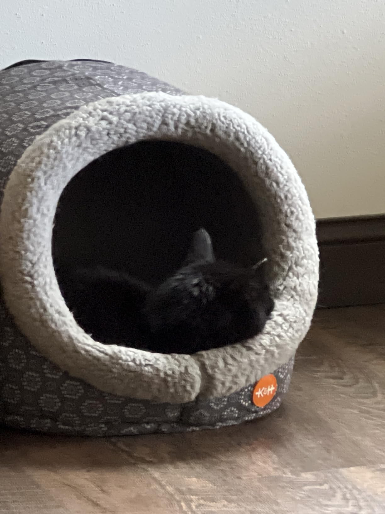 K&H Heated Cat Bed, Thermo-Pet Cave Indoor, Safety Listed, 4W, Gray | Removable Waterproof Cat Heating Pad, Heated Pet Bed for Dogs & Cats, Covered Cave Pet Tent, Collapsible, Machine Washable customer photo 2
