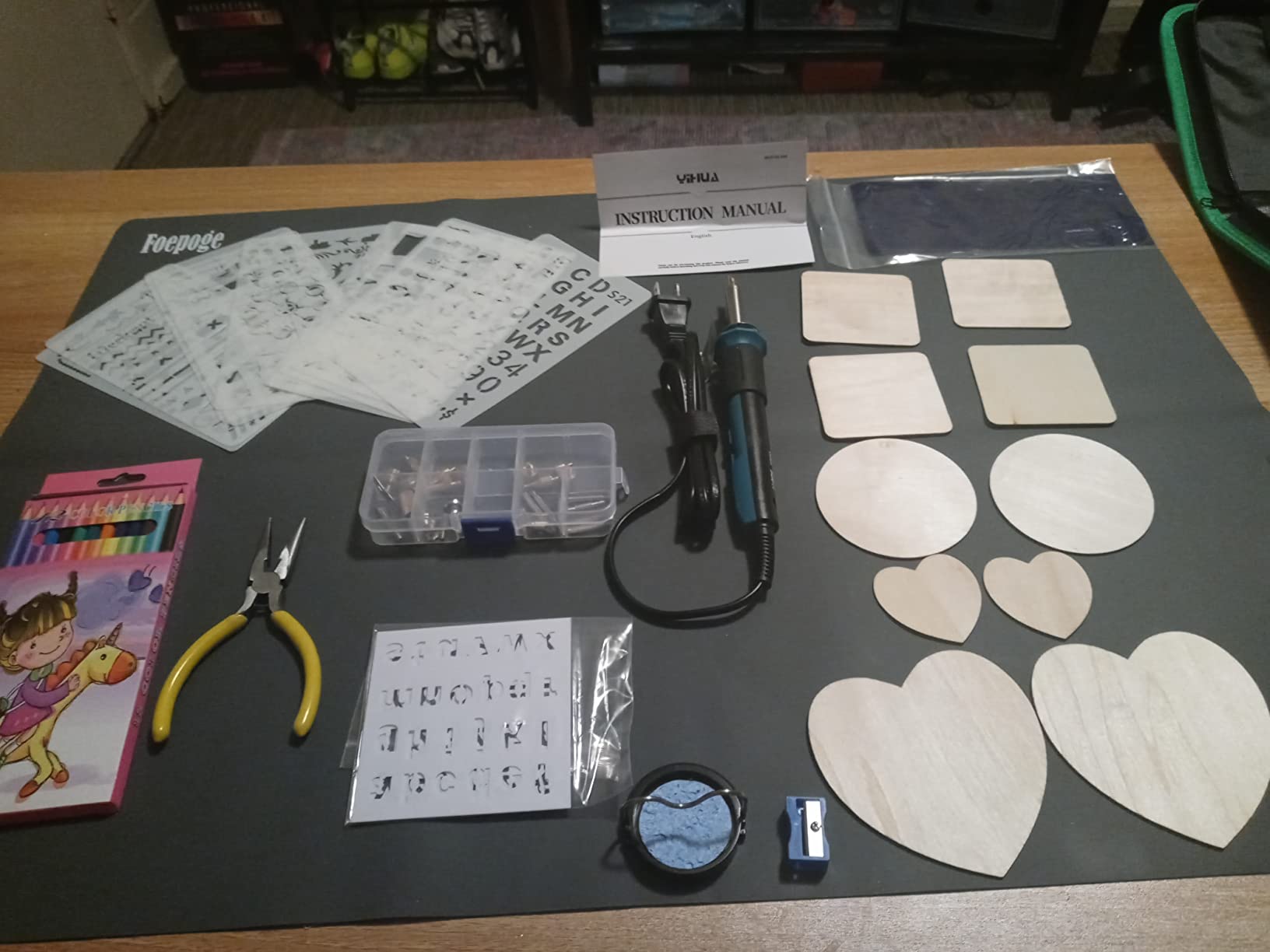 YIHUA 930-IV Pyrography Wood Burning Pen Kit Adjustable Temperature with 10 Tips customer photo 2