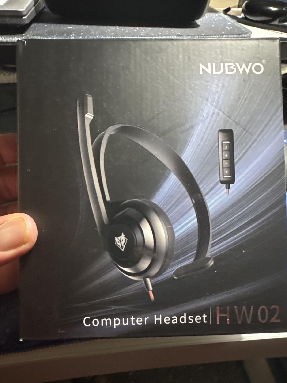 NUBWO HW02 USB Headset with Microphone Noise Cancelling & in-line Control, Ultra Comfort Computer Headset for Laptop pc, On-Ear Wired Office Call Center Headphone for Boom Skype Webinars (Black) customer photo 1