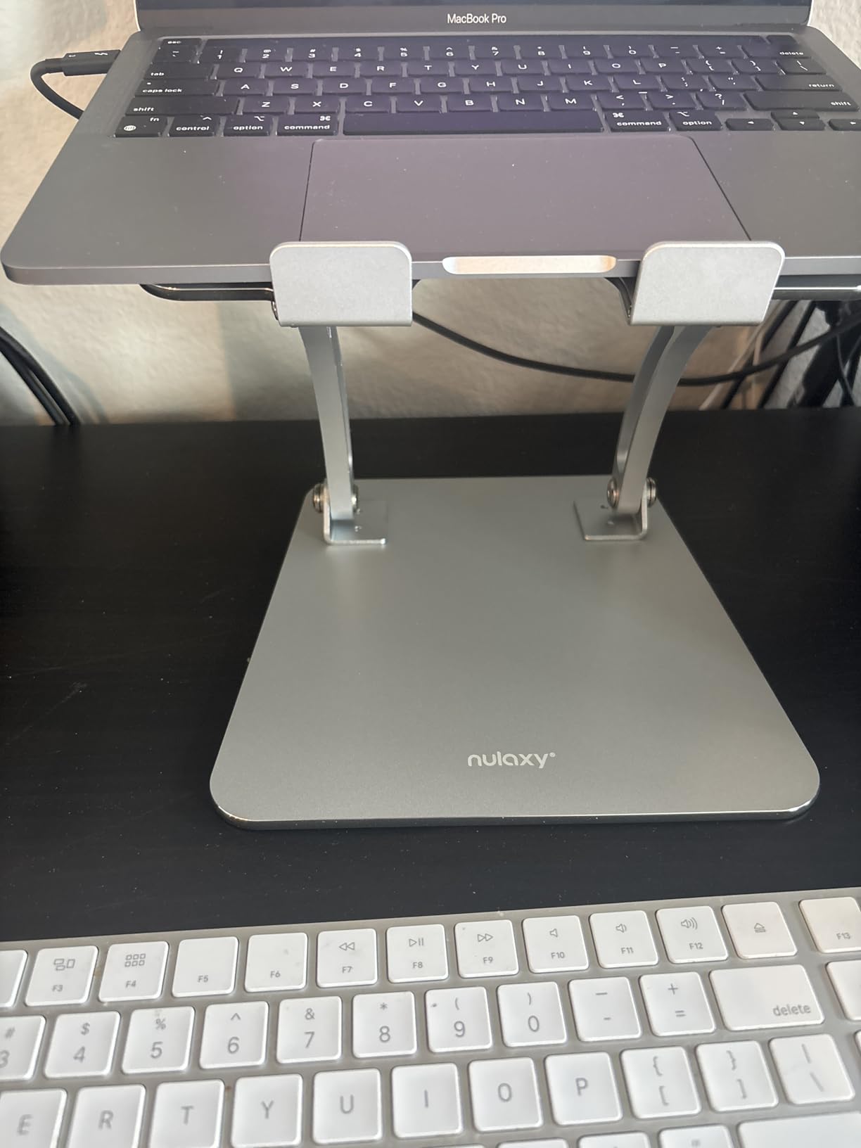 Nulaxy Fully Adjustable Laptop Stand for Desk, Dual Foldable Computer Riser | Heavy-Duty Holds 22 Lbs, Advanced Heat-Vent, Compatible with 10-16