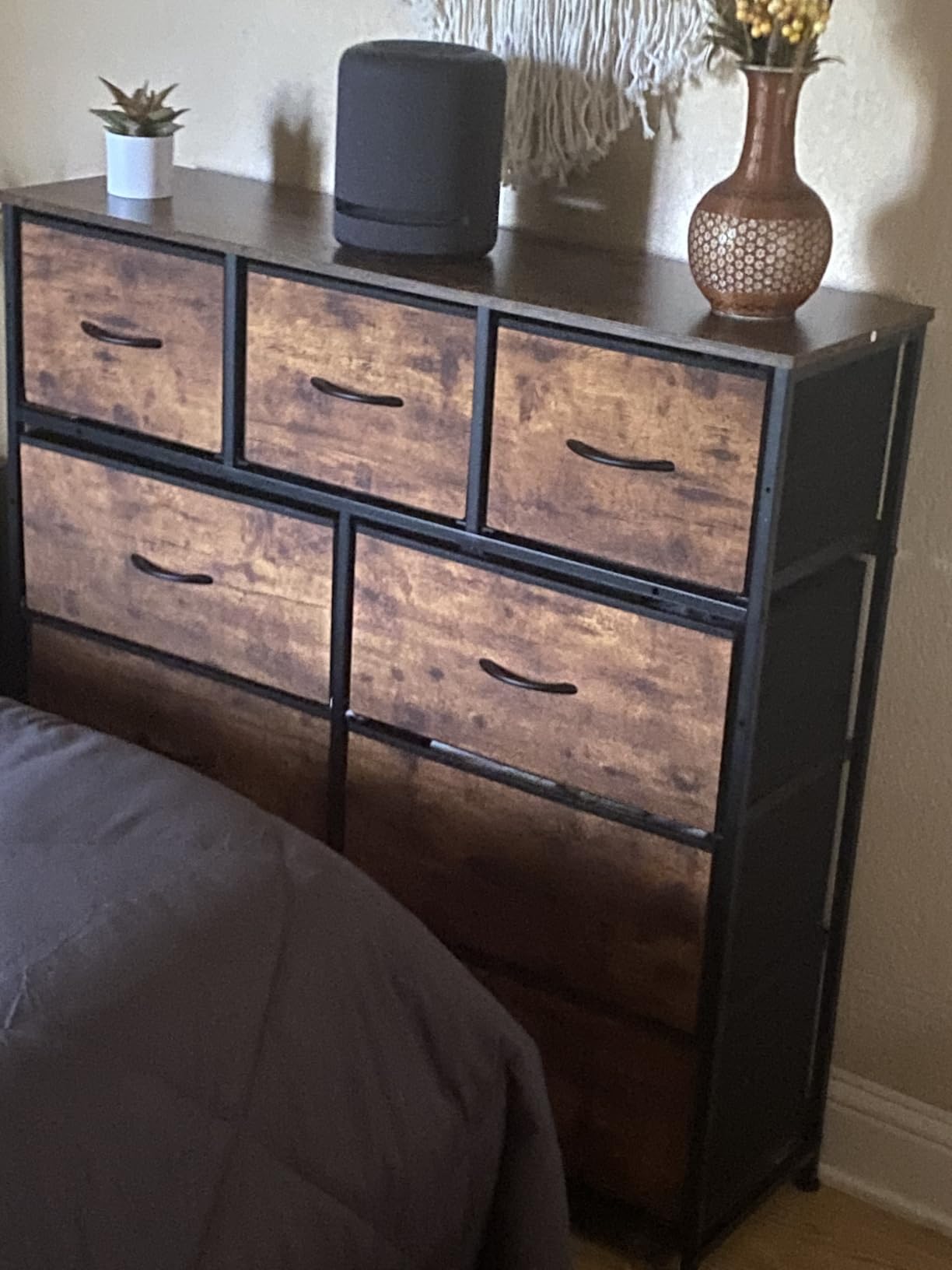 WLIVE Tall Dresser for Bedroom, 9 Drawer Chest of Drawers, Rustic Brown customer photo 2