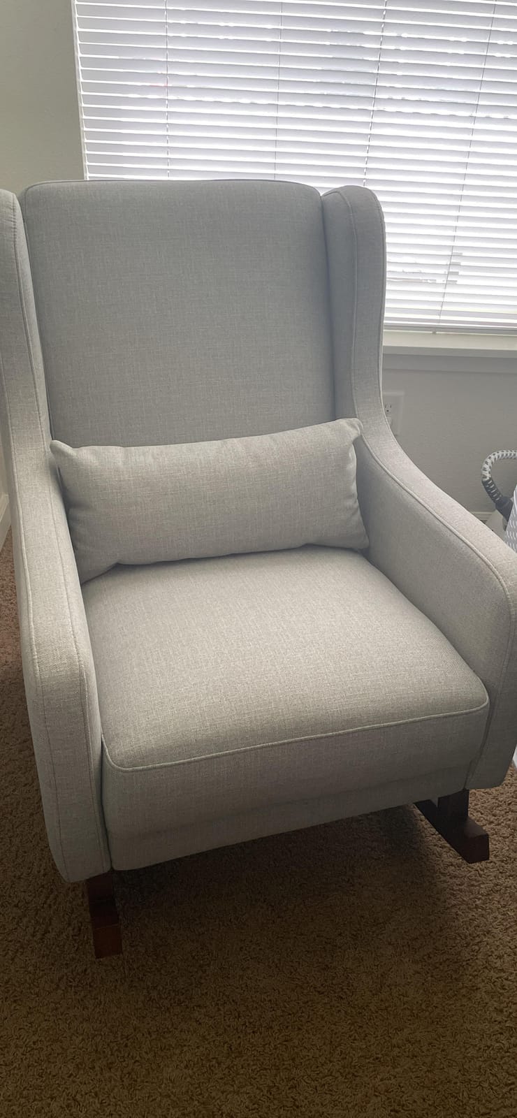 Babyletto Kai Rocker in Performance Natural Eco-Twill with Light Legs, Water Repellent & Stain Resistant, Greenguard Gold and CertiPUR-US Certified | GREENGUARD Gold & CertiPUR-US Certified Rocker - Water & Stain Resistant Nursery Chair For Feeding & Relaxing customer photo 2
