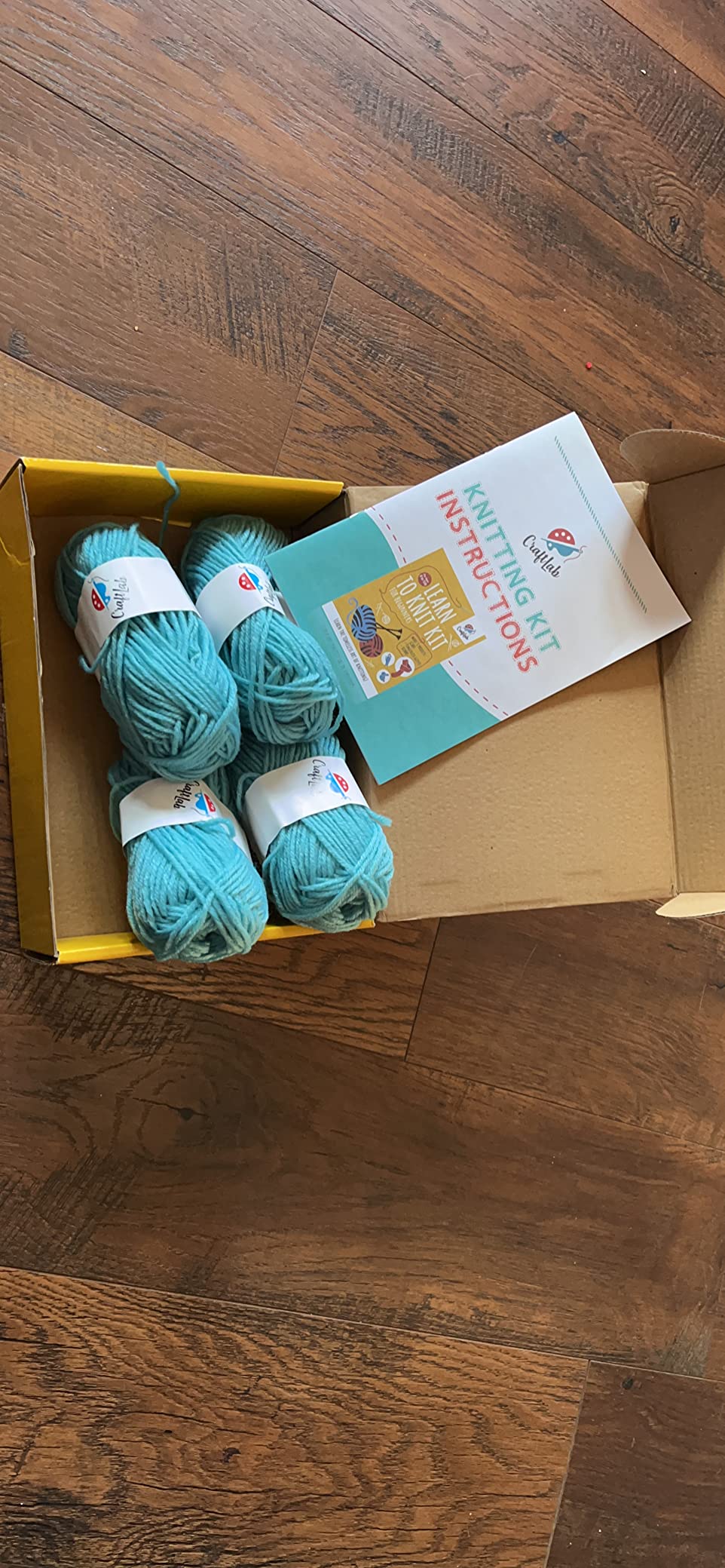 CraftLab Knitting Kit - Beginner Knitting Supplies with Wool Yarn, Needles, Instructions, DIY Gift customer photo 1