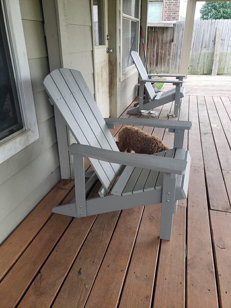 Flash Furniture Charlestown Poly Resin Adirondack Chair - Gray - All Weather - Indoor/Outdoor - Set of 2 | All-Weather customer photo 2