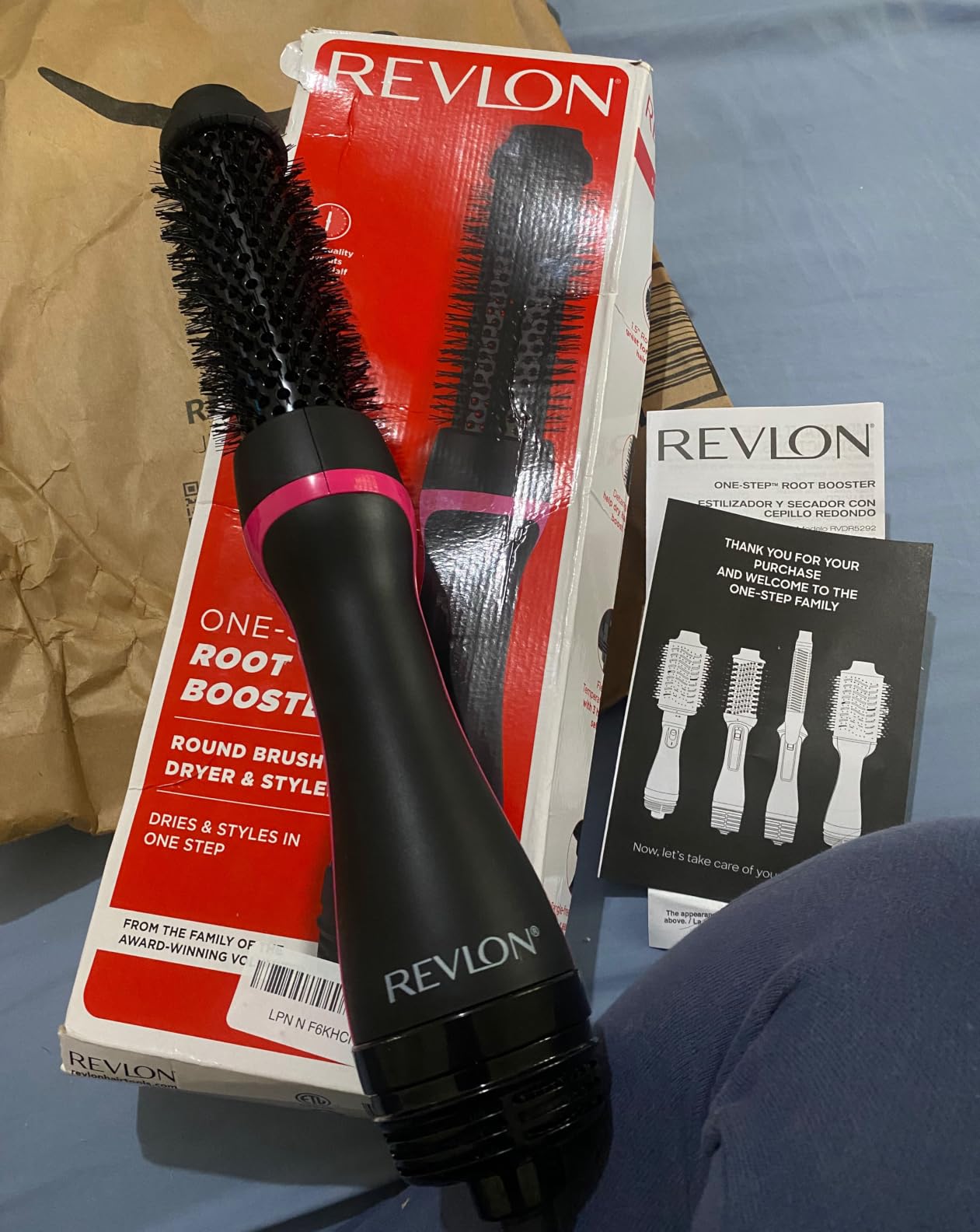 REVLON One-Step Root Booster Round Brush Hair Dryer and Styler, 1.5