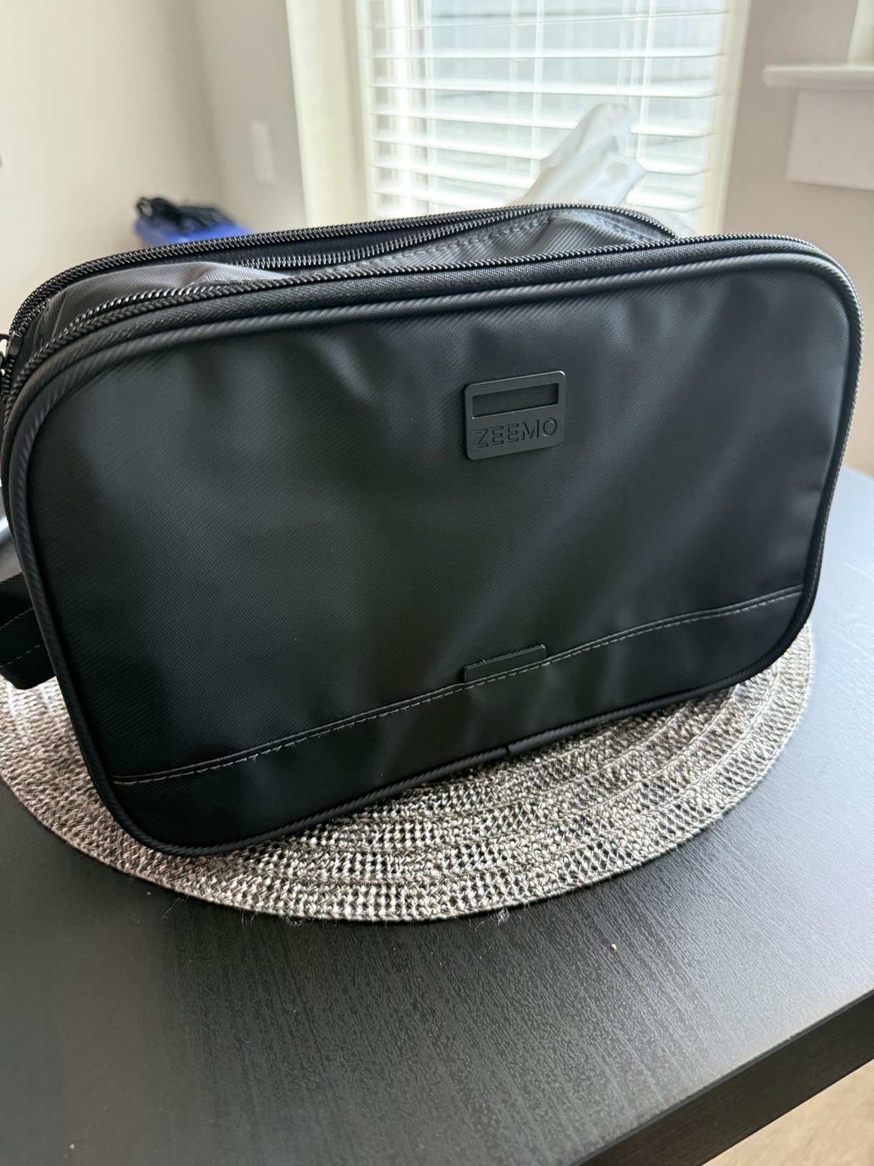 ZEEMO Travel Toiletry Bag for Men, Full Open Dopp Kit with Dual Compartment | Double-sided storage and water-resistant fabric, Black, Medium customer photo 1