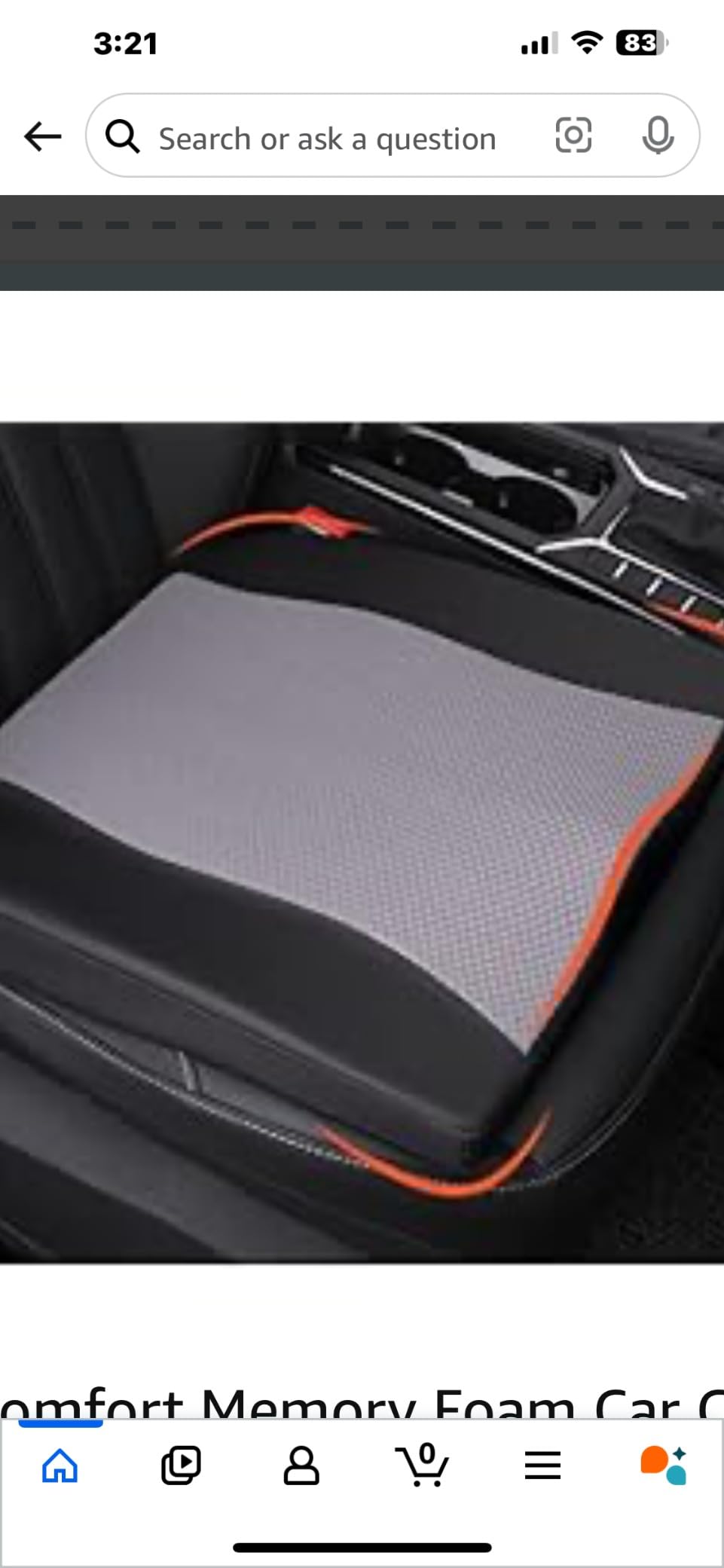 Lofty Aim Car Seat Cushion, Memory Foam Car Seat Cushions for Long Driving | Comfy Car Seat Pillow for Pain Relief, Driver Seat Cushion Adds Height, Butt Cushion for Car, Truck, Office Chair, Black customer photo 1