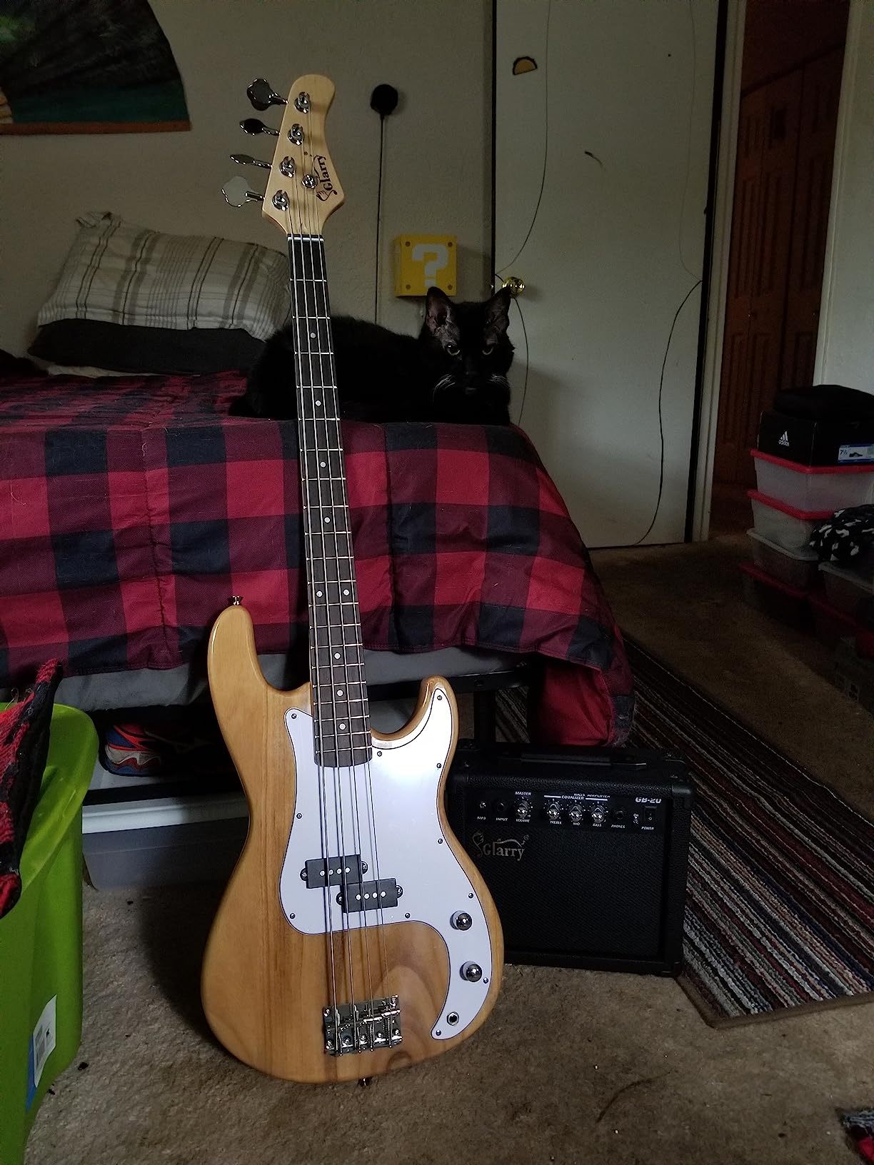 GLARRY Full Size Electric Bass Guitar Beginner Kit 4 String (Dark Blue) customer photo 2
