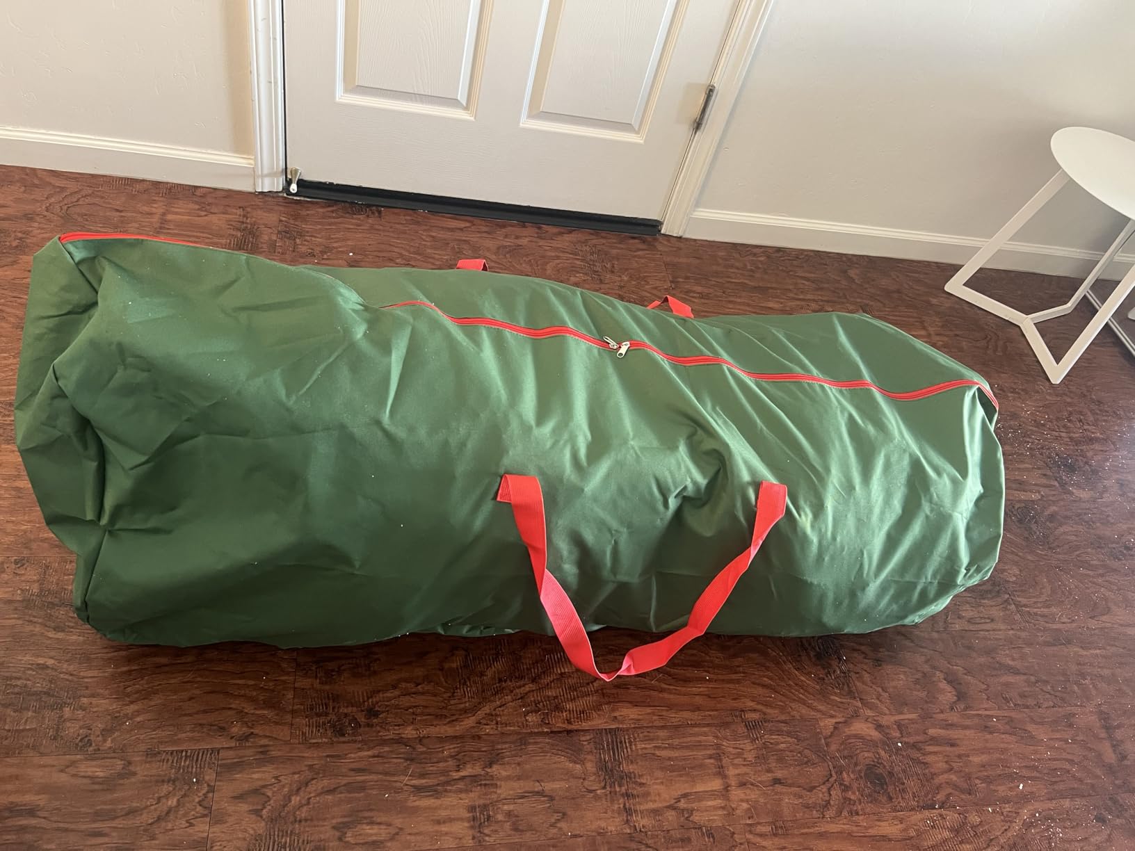 Handy Laundry Christmas Tree Storage Bag with Wheels - 600D Oxford, 9 Ft | Waterproof, Dual Zippers, Reinforced Handles, Xmas Holiday Storage Box, Large Rolling Bin for Artificial Trees, Red customer photo 1