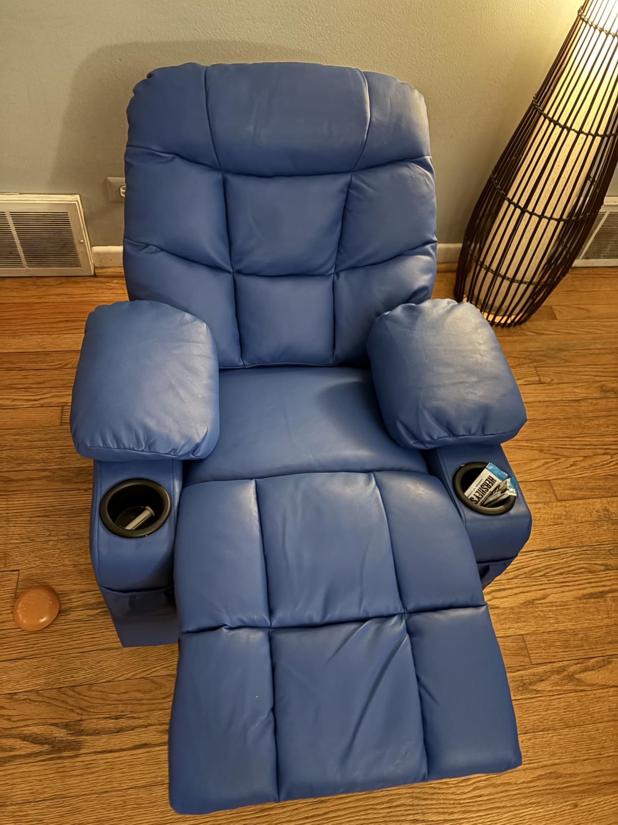 Costzon Kids Recliner Chair with Cup Holder, Adjustable Lounge Chair w/Footrest & Side Pockets for Children Boys Girls Room, Ergonomic Toddler Furniture Sofa, Kids Recliner (Beige) customer photo 2