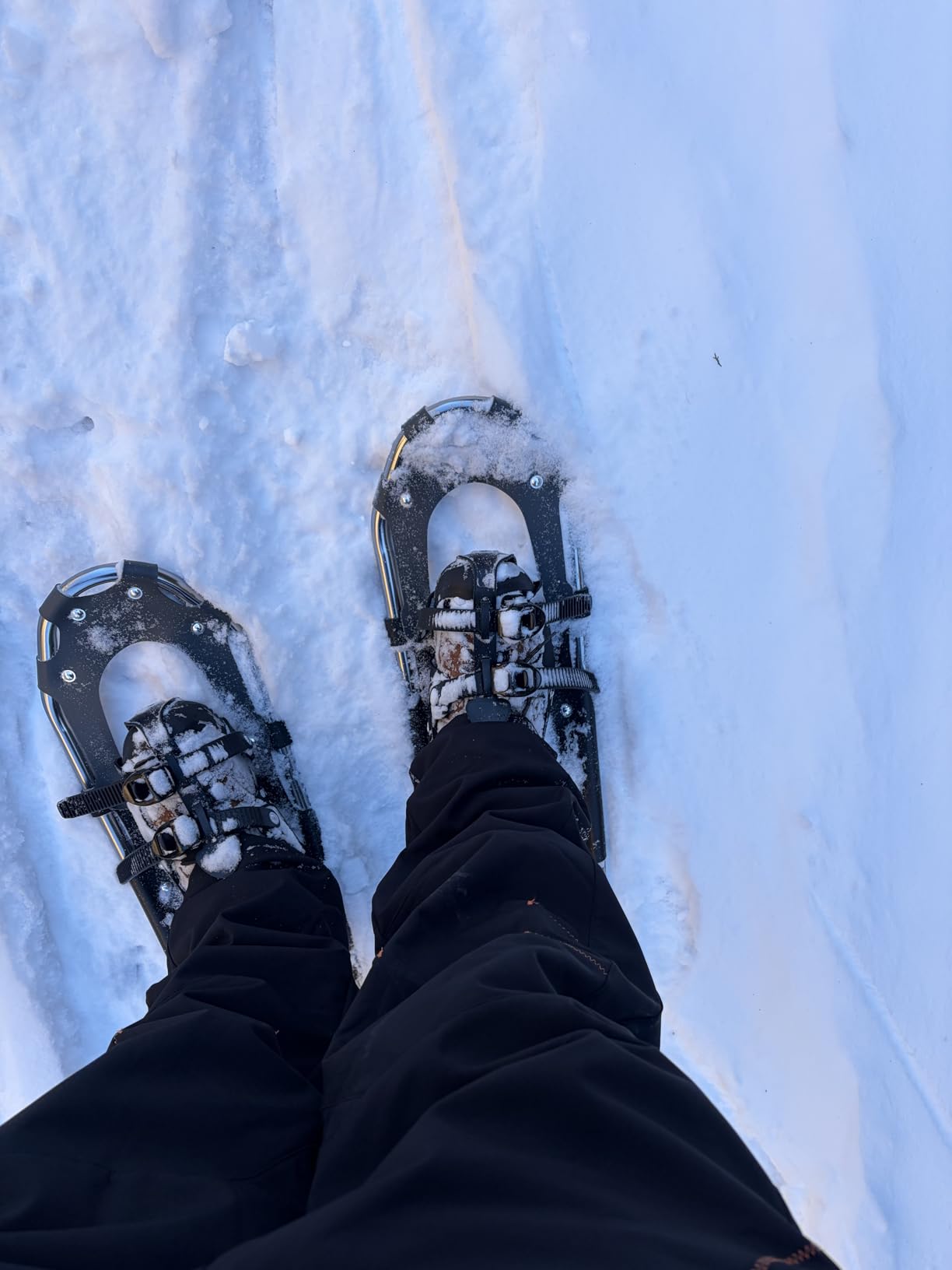 Snowshoes, Lightweight Aluminum Frame, 13-Point Heavy Duty Crampons, UV Shoe Decking, and Ratchet System for Secure Fit Complete with Carry Bag customer photo 2