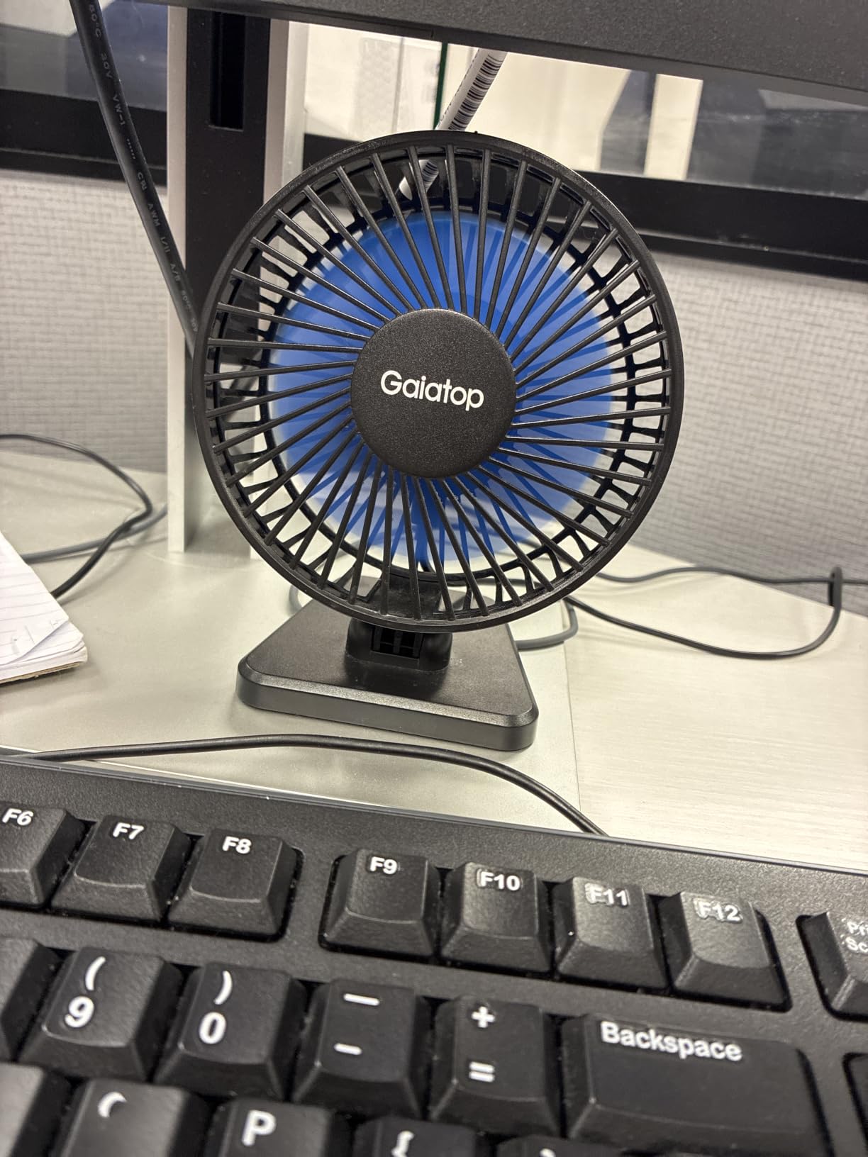 Gaiatop USB Desk Fan, Personal Portable Quiet Small Table Desktop fan | Powerful Mini 3 Speeds, Adjustable Head, for Cooling Home Office Car Summer Travel Gifts Blue customer photo 1