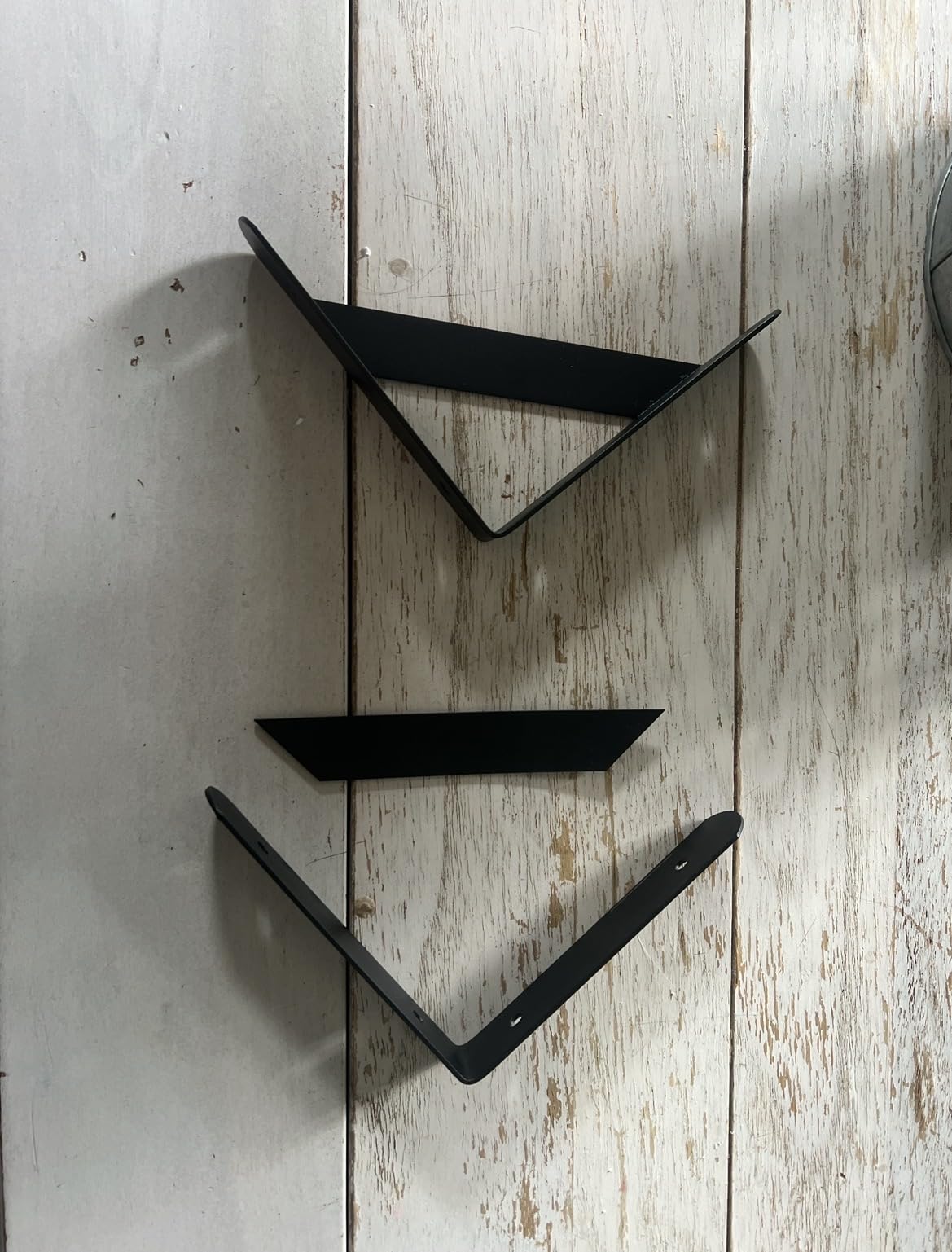 YGEOMER 4 Different Sizes Floating Shelves for Wall Decor, Dark Carbonized | Rustic wood shelves in mixed sizes for flexible combined storage. Fits bathroom, kitchen, living room, bedroom and office. customer photo 1