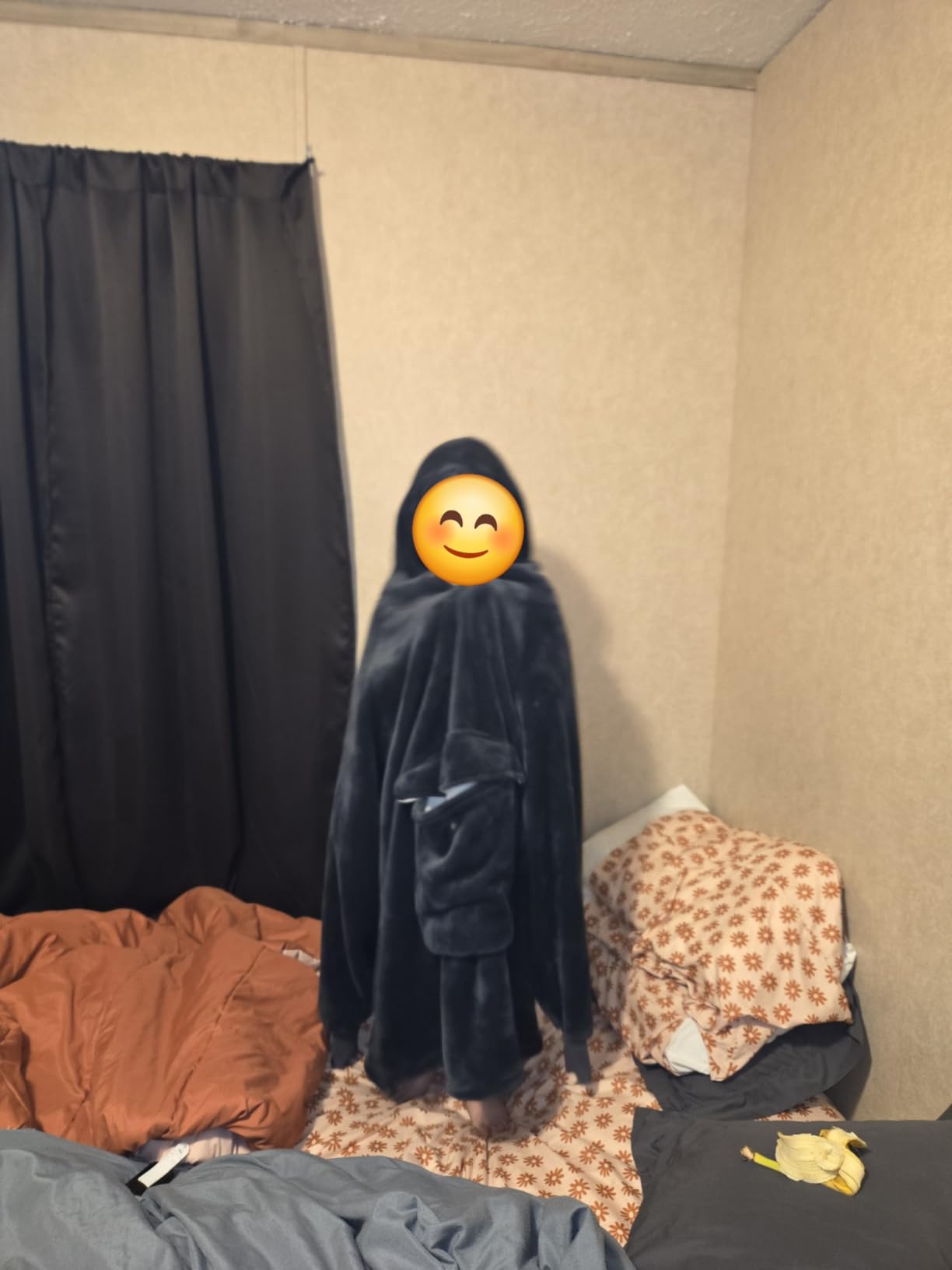 Krifey Wearable Blanket Hoodie, Oversized Sherpa Hooded Blanket for Adults customer photo 2