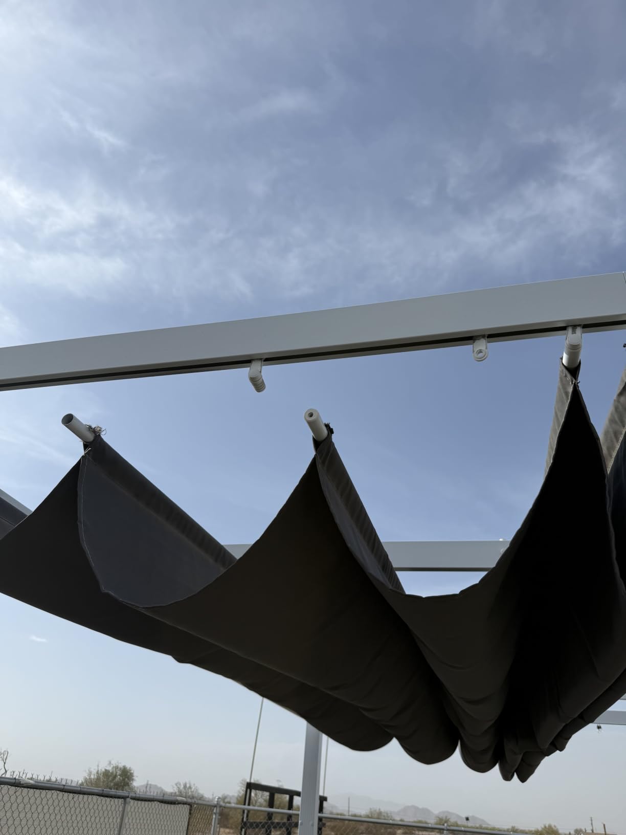 PURPLE LEAF Outdoor Pergola 10' x 13' with Retractable Metal Canopy, Grey | UV fabric for long use, Powder coat, Less upkeep, Flexible retractable canopy, Multiple color options customer photo 1