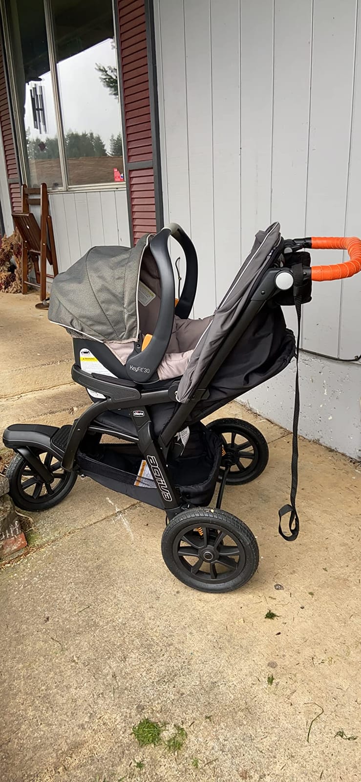 Chicco Activ3 Lightweight Baby Jogging Stroller, All-Terrain 3-Wheel | Eclipse/Grey, 80% polyester, 20% PVC, UPF 50+ canopy, FlexCore suspension, Chicco compatible, compact travel stroller customer photo 1