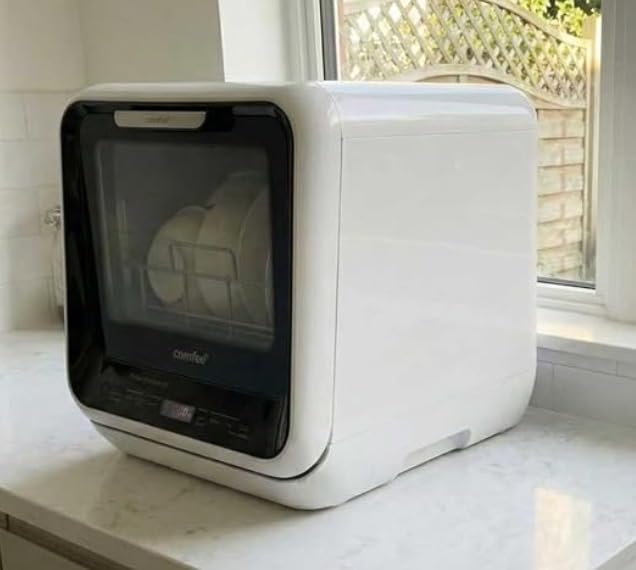 COMFEE' Portable Mini Dishwasher Countertop with 1.32Gal Built-in Water Tank for Apartments & RVs, No Hookup Needed, 6 Programs, 360° Dual Spray, 162℉ High-Temp & Air-Dry Function customer photo 2