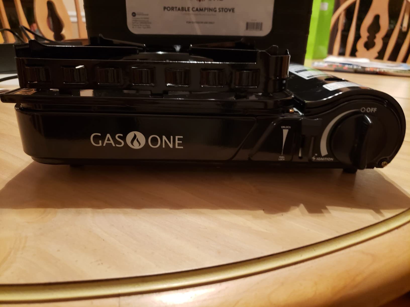 GasOne 15,000 BTU Propane or Butane Stove Dual Fuel Stove Portable Camping Stove - Patented - with Carrying Case Great for Emergency Preparedness Kit customer photo 1