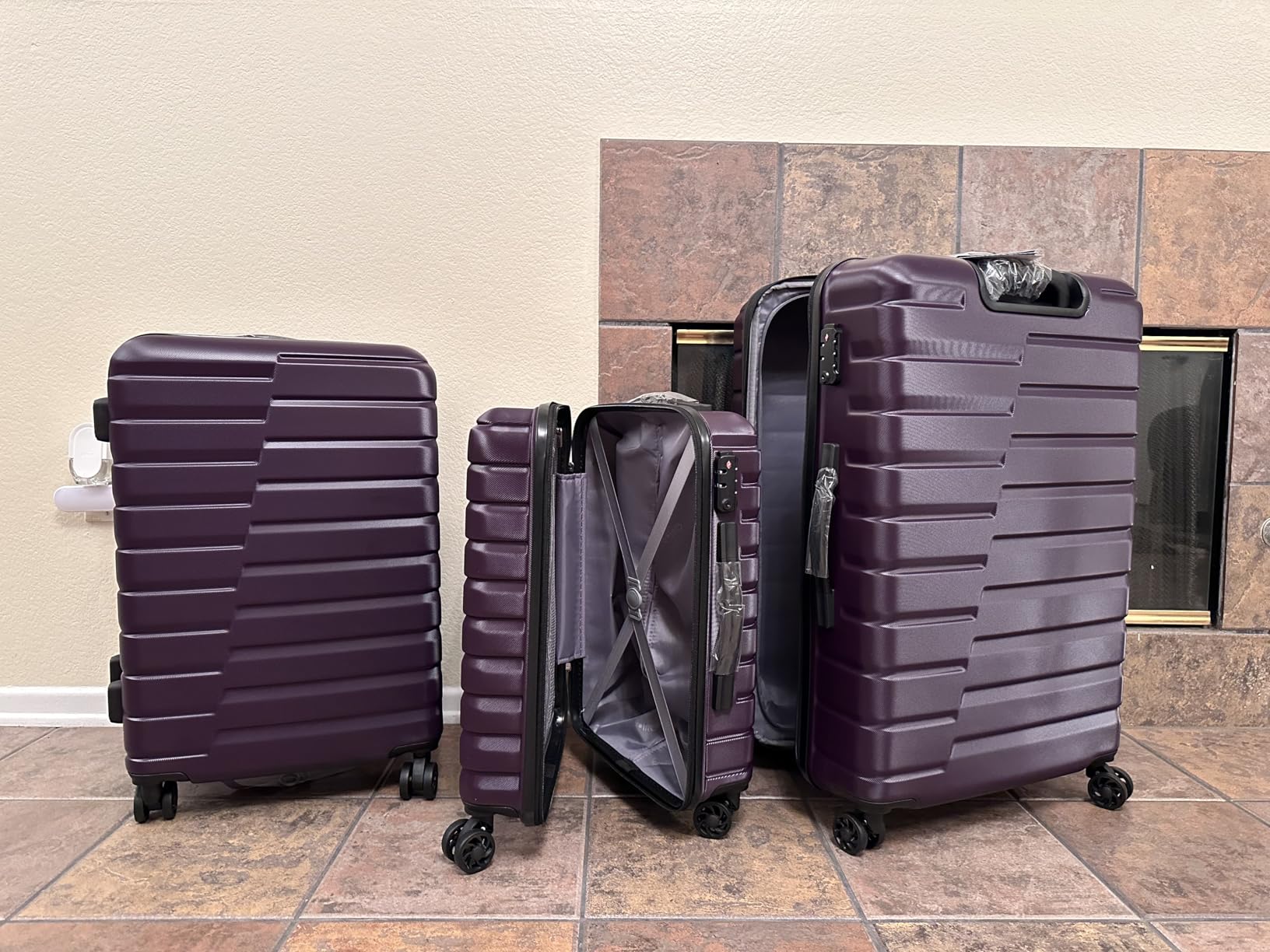 Coolife Lightweight Luggage with TSA Lock,3 Piece Set Blue | Suitcase Set with 360° Smooth-Rolling Dual Spinner Wheels,Expandable,Durable Hard Shell Suitcase for Family Travel customer photo 1