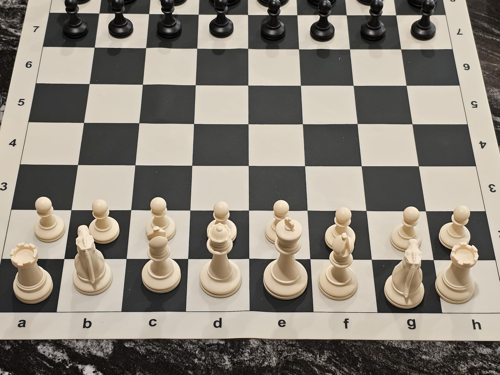 A&A Tournament Chess Set/ 20''x20'' Foldable Silicone Chess Board / 3.75'' King Height Plastic Quadruple Weighted Classic Staunton Pieces/Storage Bag customer photo 1