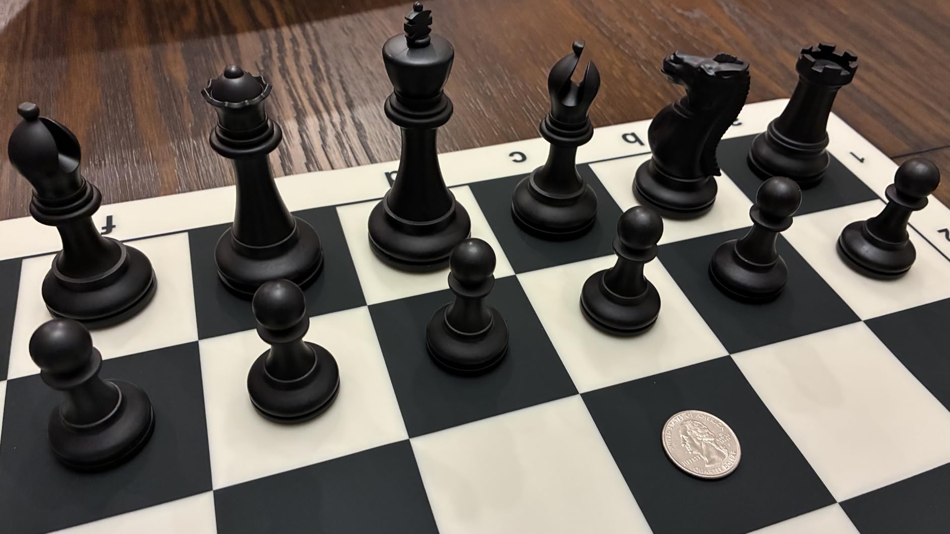 A&A Tournament Chess Set/ 20''x20'' Foldable Silicone Chess Board / 3.75'' King Height Plastic Quadruple Weighted Classic Staunton Pieces/Storage Bag customer photo 2