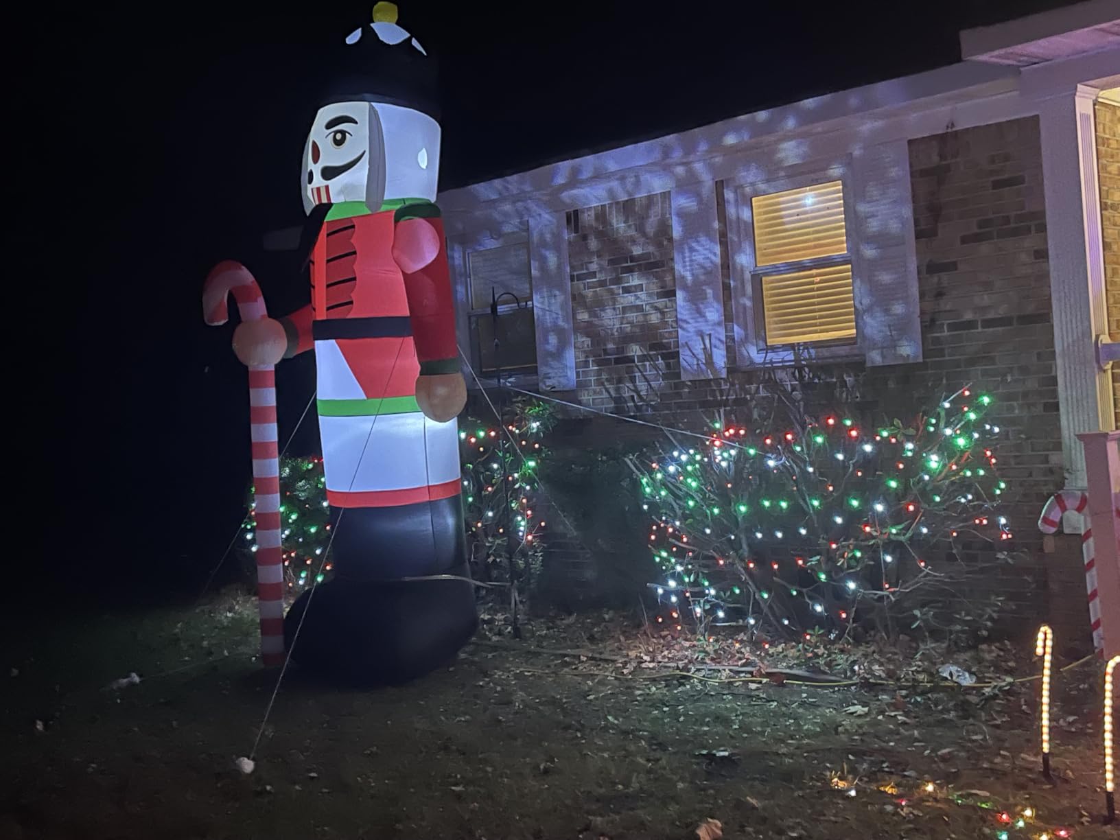 12 Ft by 5.9 Ft Christmas Inflatables Nutcracker Outdoor Decorations, Giant Christmas Blow up Hold Candy Cane Built in LED Lights, Xmas Inflatable Decor Holiday Party Yard Garden Lawn customer photo 1