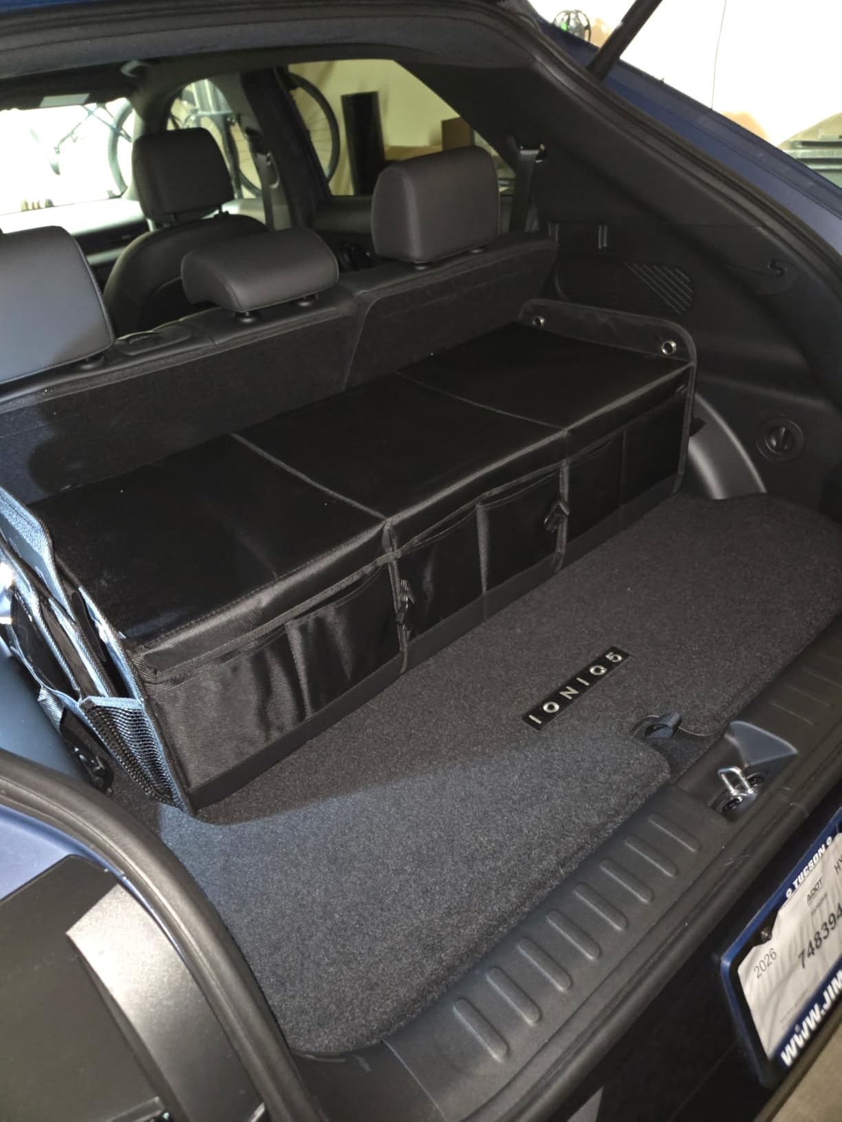 1680D 114L Extra-Large Collapsible Car Trunk Organizer with Lid | Water-repellent Oxford, rigid PP panels, 3 sections, 4 dividers, up to 22 storage areas, hook-and-loop base & anchor straps customer photo 2