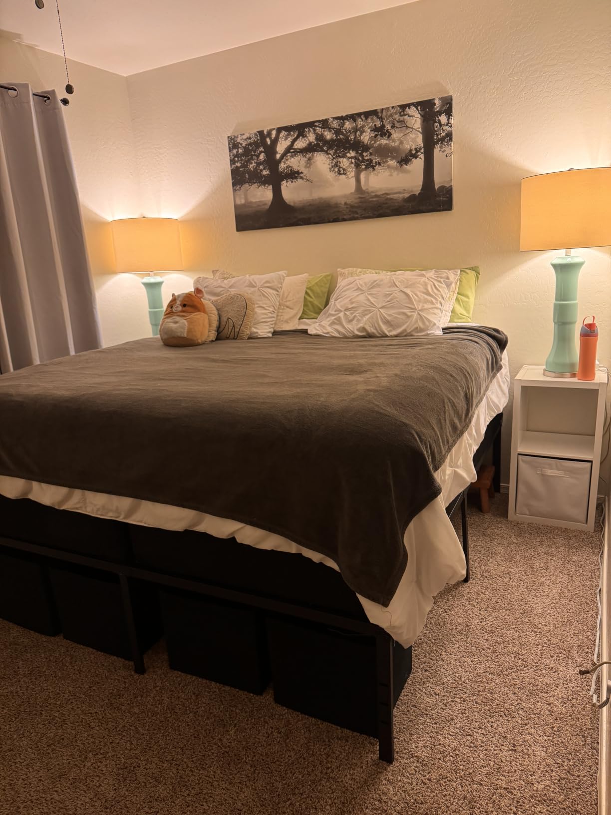 NEW JETO Metal Bed Frame, Queen Size Bed Frame with Storage Space, 14 Inch | Heavy Duty Sturdy Mattress Foundation, Easy Assembly, No Box Spring Needed, Black customer photo 1