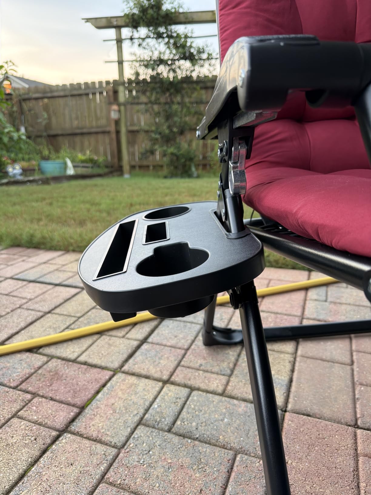 UDPATIO Oversized Zero Gravity Chair Patio Reclining Chairs with Cushion | 33In Outdoor Folding Recliner with Pillows, Cup Holder, Foot Rest, Detachable Pad, Locking Black-xxl customer photo 1