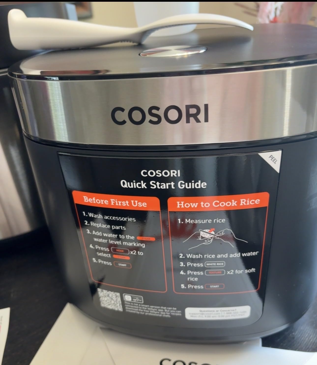 Cosori Rice Cooker 10 Cup, Fuzzy Logic, Ceramic Coating Inner Pot, 18-in-1 | 24H Keep Warm & Delay Timer, Stainless Steel Steamer Basket, Non-stick Ceramic Coating, Saute, Slow Cook, Black customer photo 2
