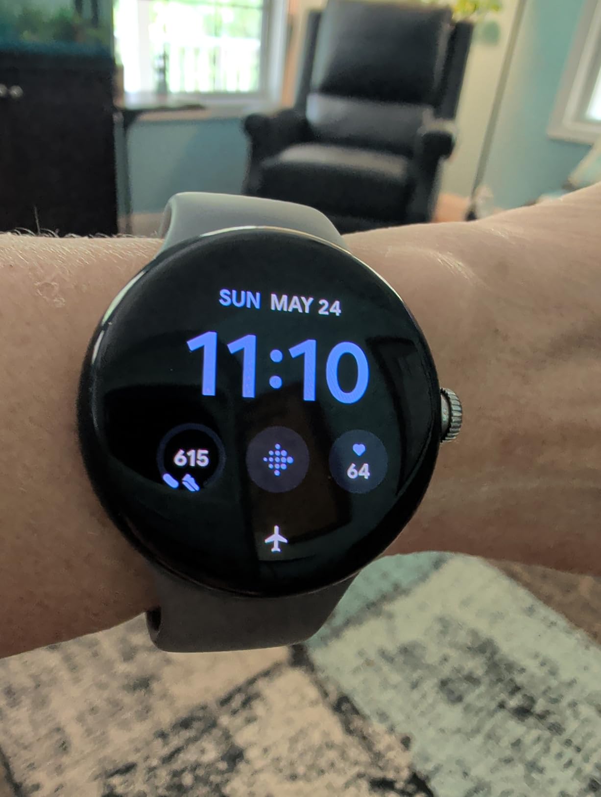 Google Pixel - Android Smartwatch with Fitbit Activity Tracking - Heart Rate Tracking Watch - Polished Silver Stainless Steel case with Charcoal Active band - LTE customer photo 2