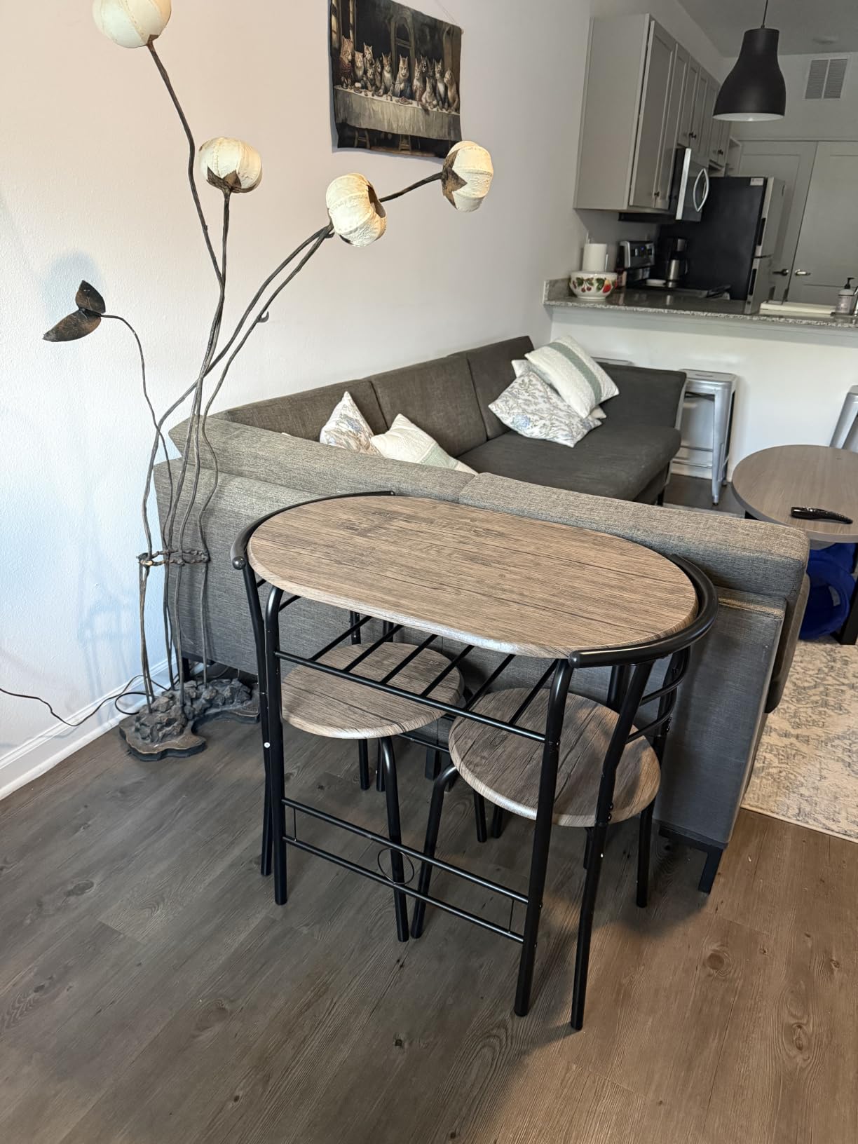 VINGLI 31.5 Drop Leaf Dining Table Set for 2, 3 Pieces Extendable Folding Dining Table, Walnut customer photo 1