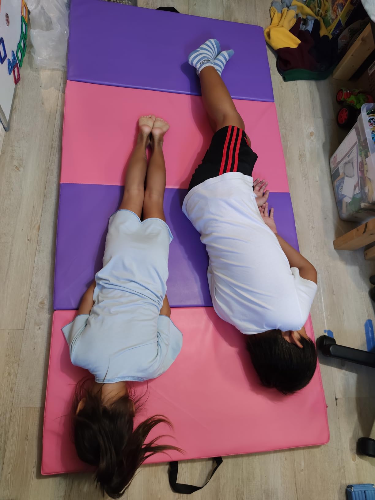 ZENOVA Gymnastics Mat 6'x3'x2''/4'x8'x2'' Exercise Mat Gym Mat for Home Aerobics Workout Foldable Tumbling Mat Children Gifts customer photo 1