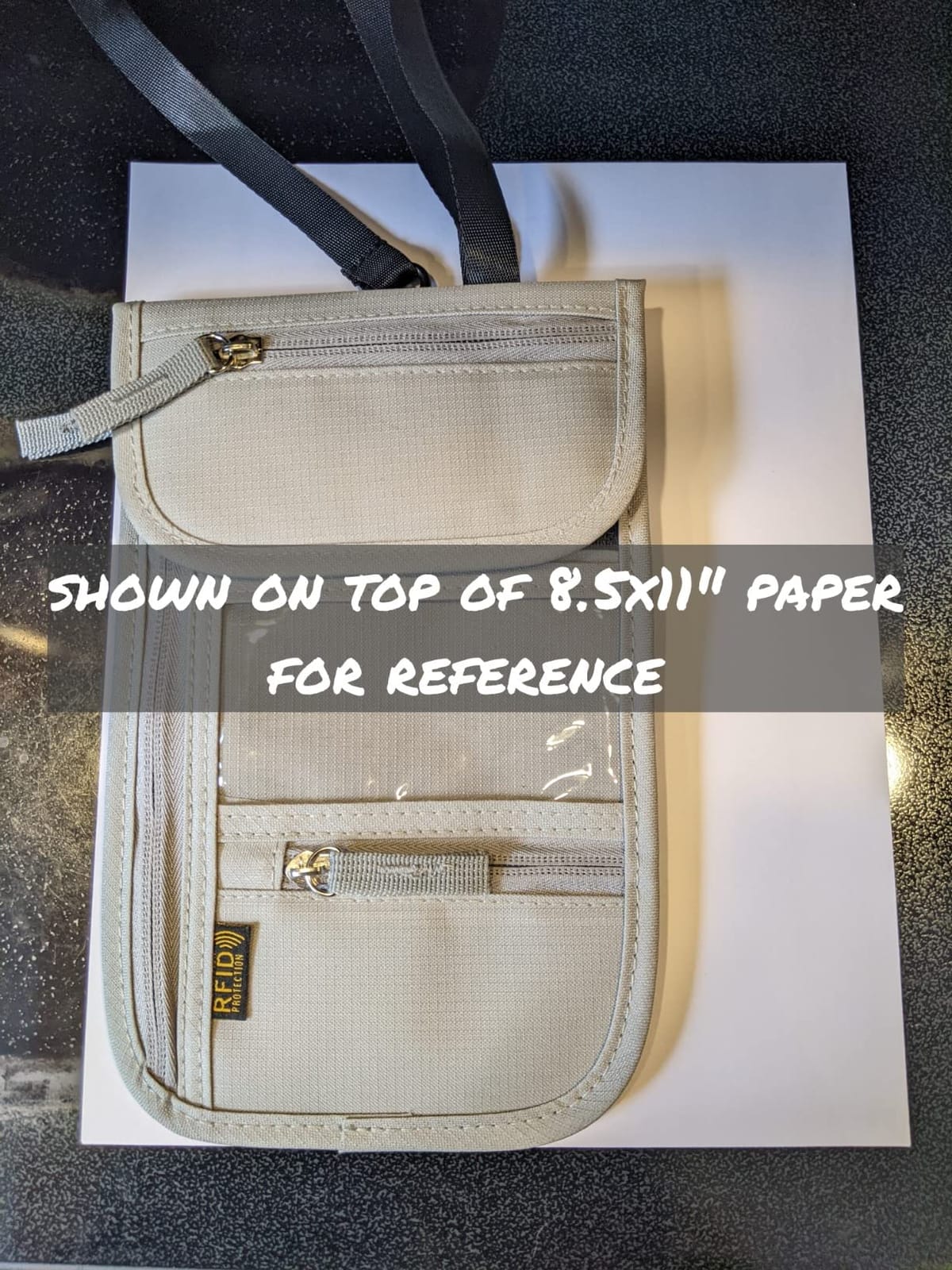 Travel Neck Wallet, RFID Blocking Passport Holder with Adjustable Neck Strap for Men and Women to Keep Cash, Credit Cards and Travel Documents Safe - Beige customer photo 2