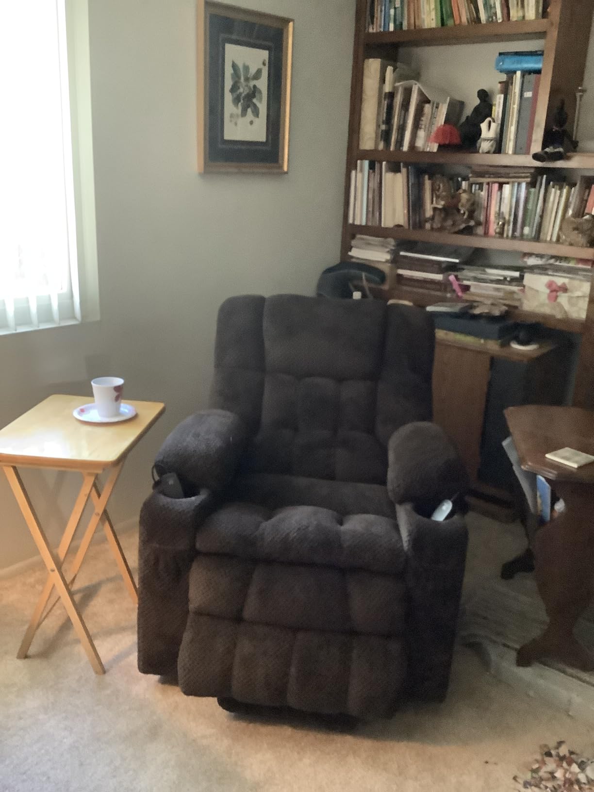 MCombo Dual Motor Power Lift Recliner Chair for Elderly, Massage Heat 7890 | Zero Gravity Lift Chair, Infinite Position, Lay Flat, USB Ports, Cup Holders, FSC, OEKO-TEX, Fabric (Medium, Mocha) customer photo 2