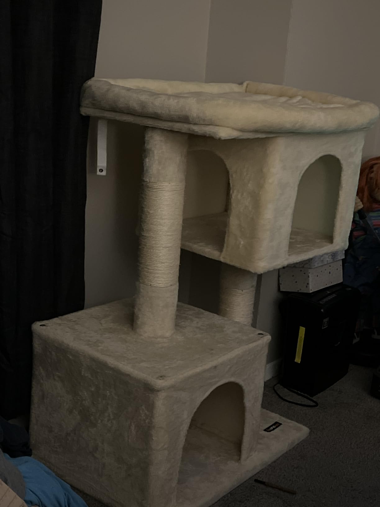 Feandrea Cat Tree, 26.4-Inch Small Cat Tower, Cute Plush Condo, Smoky Gray | for Kittens up to 7 lb, with 2 Sisal Scratching Posts, Cozy Perches, 2 Spacious Cave, Easy to Assemble, UPCT611G01 customer photo 1