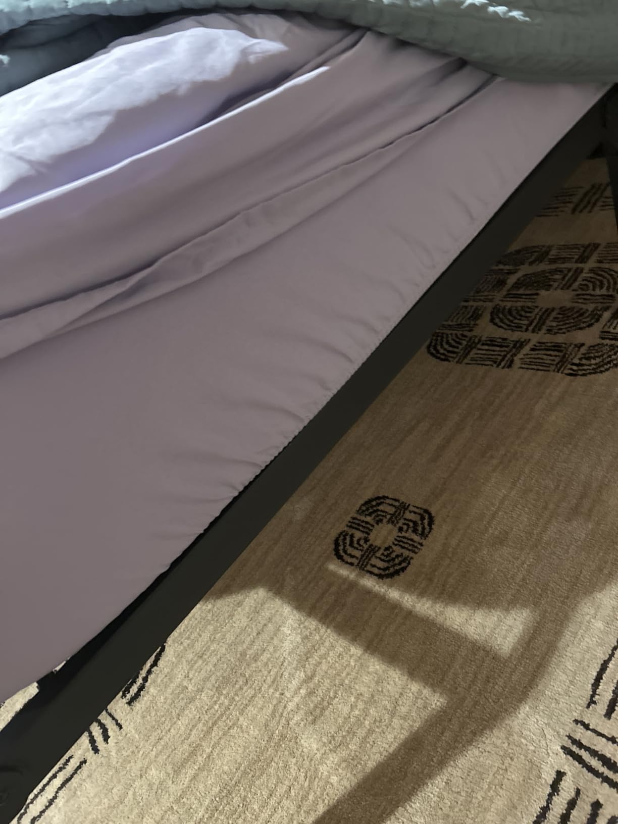 NEW JETO Metal Bed Frame, Queen Size Bed Frame with Storage Space, 18 Inch | Heavy Duty Sturdy Mattress Foundation, Easy Assembly, No Box Spring Needed, Black customer photo 2
