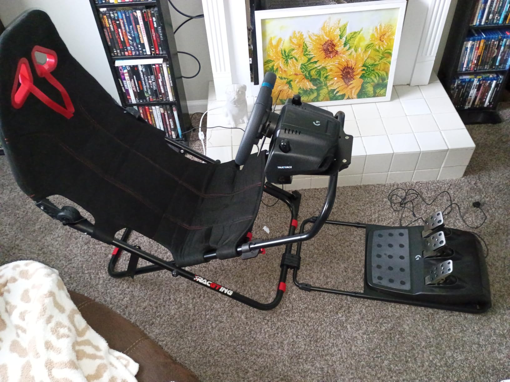 RACGTING Racing Simulator Cockpit for G920 G29 G923, Foldable Racing Simulator for Thrustmaster T248X T248 T300 T150 458 TX PS5 PS4 PC (Black) customer photo 2