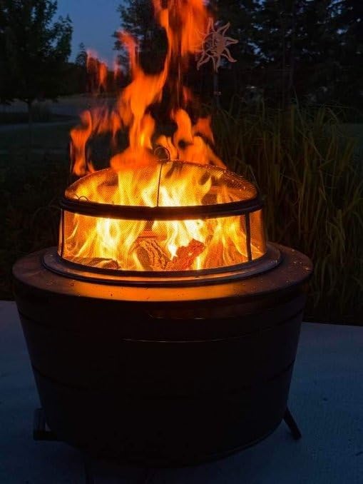 TIKI Reunion Smokeless Fire Pit, 27.5 in Wood Burning Fire Pit with Cover customer photo 2
