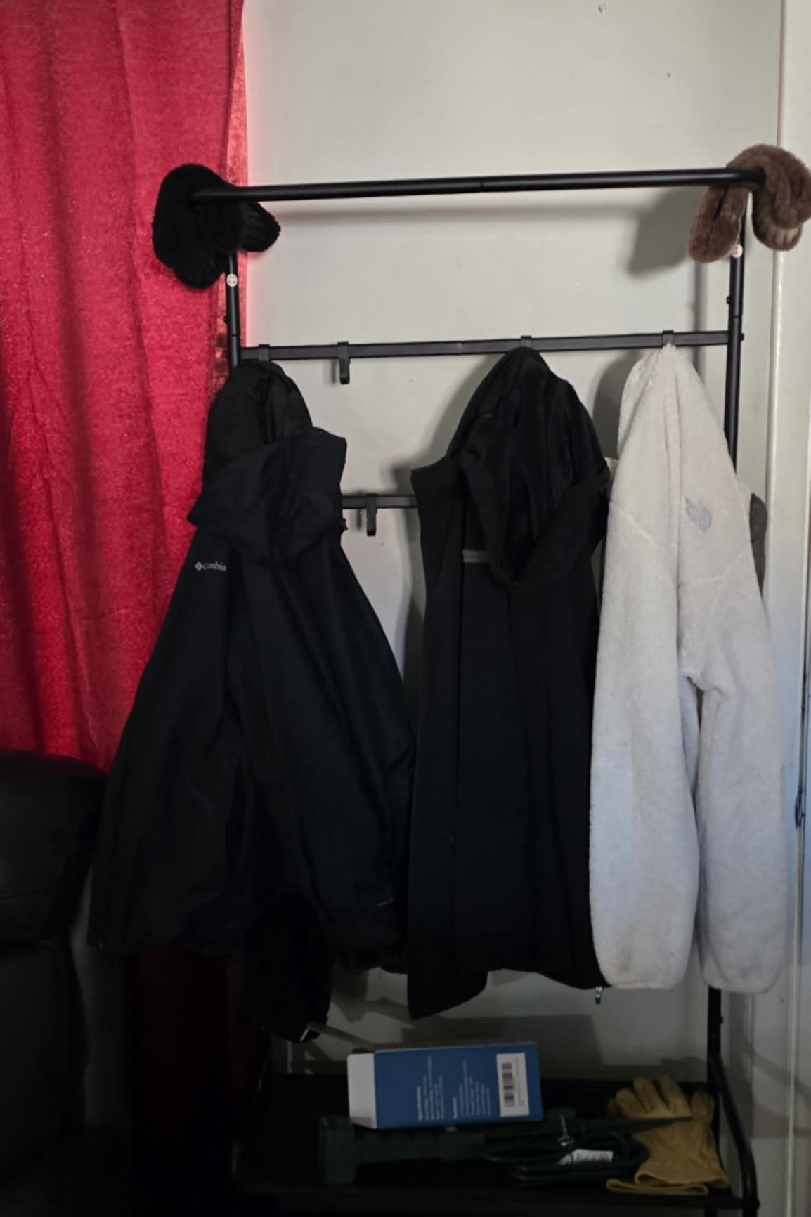 Simple Houseware Coat Rack with Shelf, Standing Hall Tree with Hooks, Black | For Entryway, Bedroom, Office, Black Metal Clothes Hanger Stand for Coats, Hats, Jackets, Bags customer photo 1