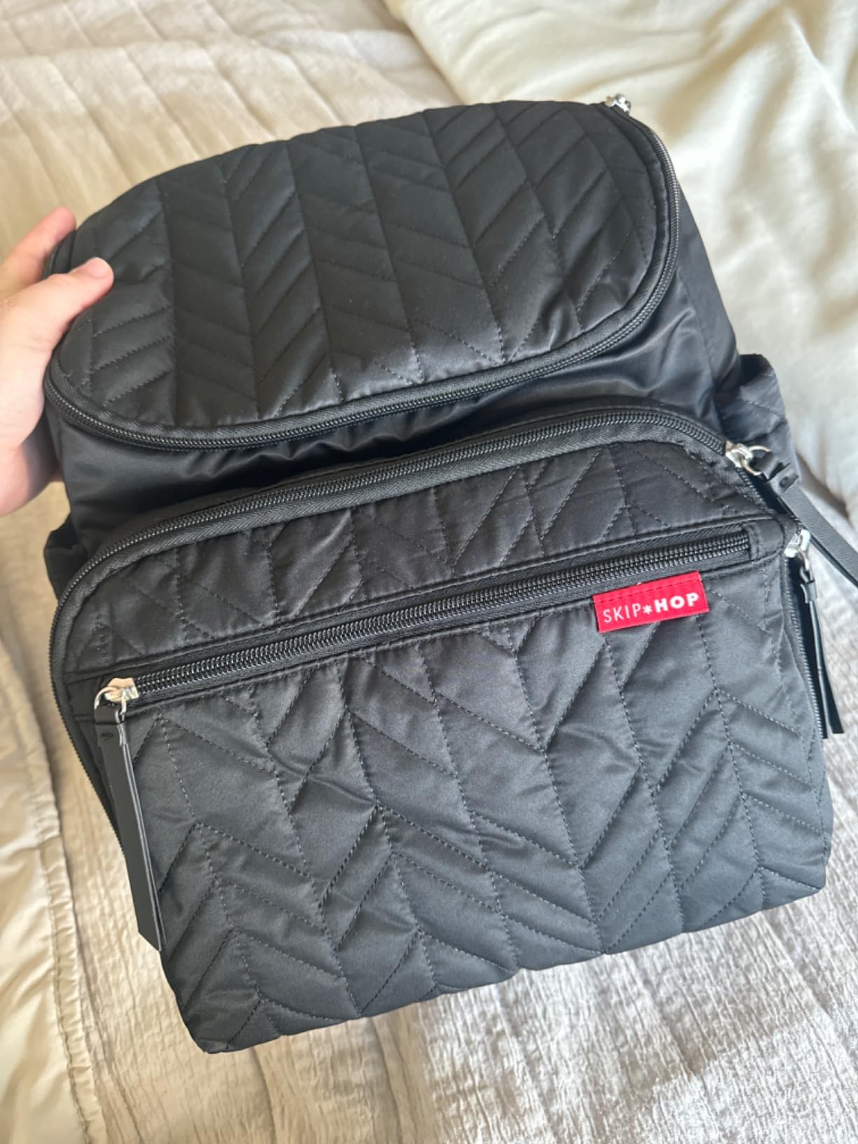 Skip Hop Diaper Bag Backpack: Forma, Multi-Function Baby Travel Bag with Changing Pad & Stroller Attachment, Sage customer photo 1