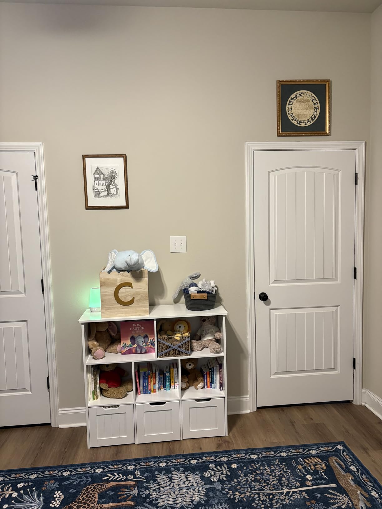 FOTOSOK Toy Storage Organizer with Movable Drawers, Toy Organizer for Kids | Toy Organizer with Hidden Wheels, Toy Storage and Stuffed Animal Storage for Playroom, Cube Storage Organizer, White customer photo 1