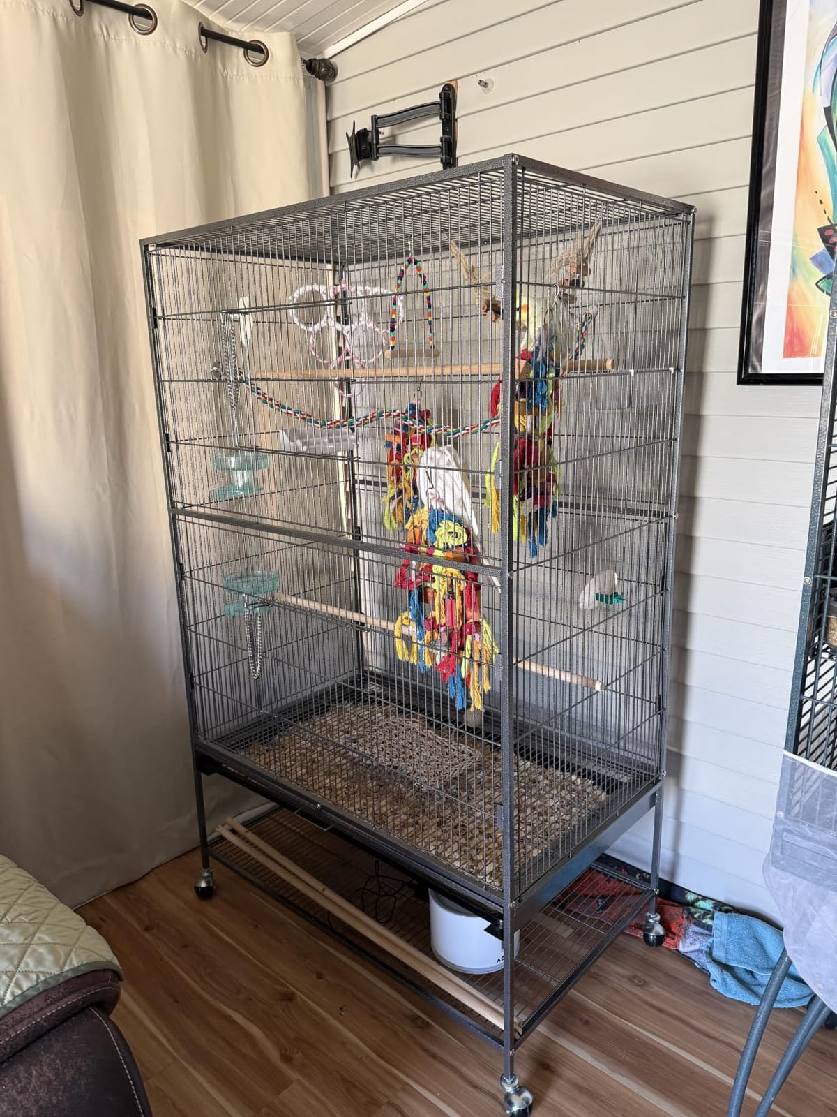 Yaheetech 60.5inch Extra Large Bird Cage Metal Parrot Cage Flight Cage for Cockatiels African Grey Quaker Green Cheek Sun Conure Medium Birds Parrots customer photo 1