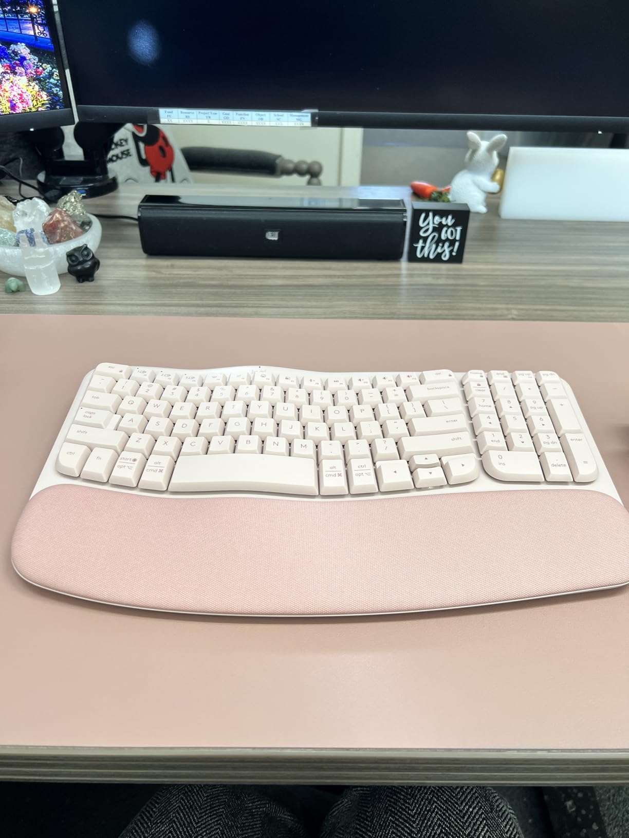 Logitech Wave Keys Ergonomic Wireless Keyboard with Palm Rest - Graphite customer photo 1