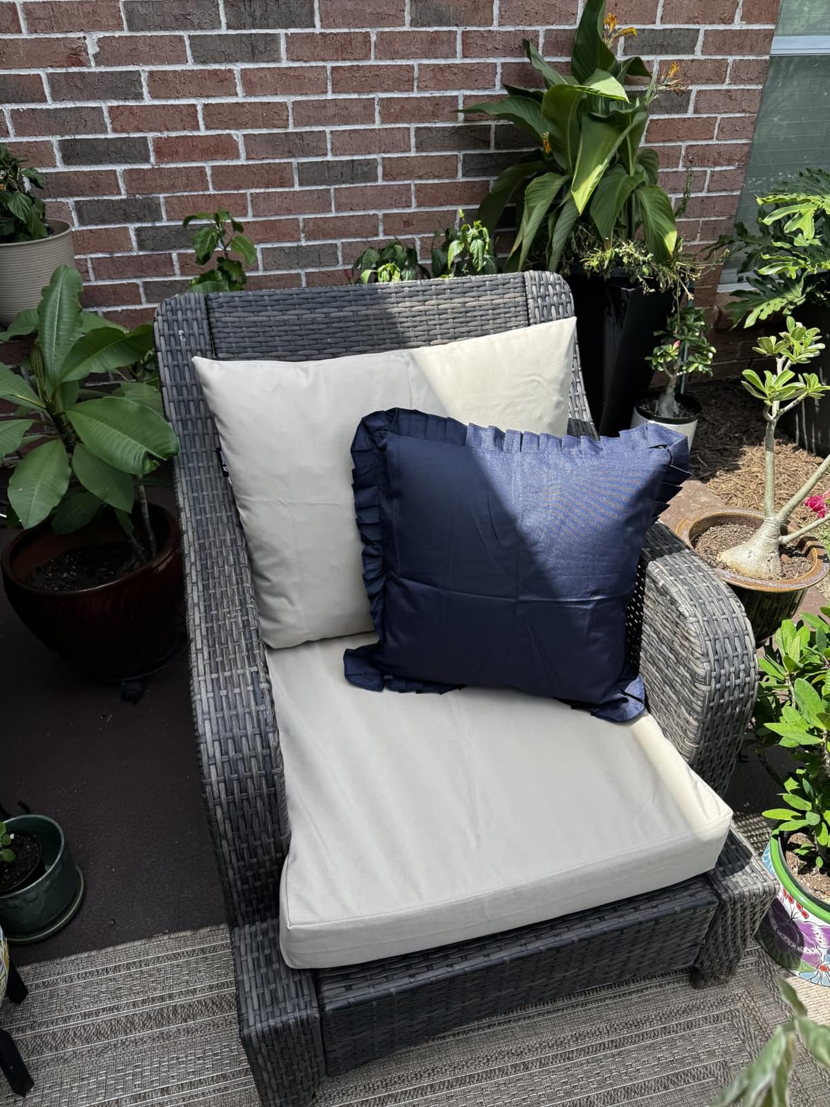 Favoyard Outdoor Patio Seat Cushions Set, 24 x 24 Inch, Waterproof, Beige | Fade-Resistant, Removable Cover, Deep Seat & Back Cushion, Tie Straps for Patio Furniture, Garden, Rocking Chair, Sofa Couch customer photo 2